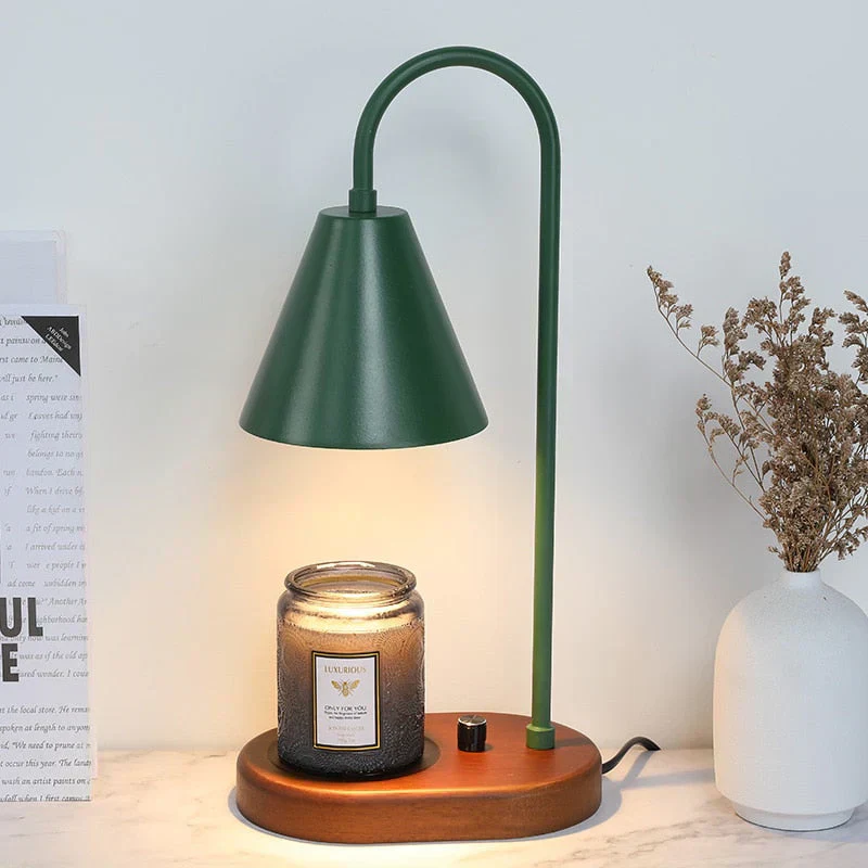 Candle Warmer Lamp with Dimmer Wooden Base Electric Candle Heater - Image 10