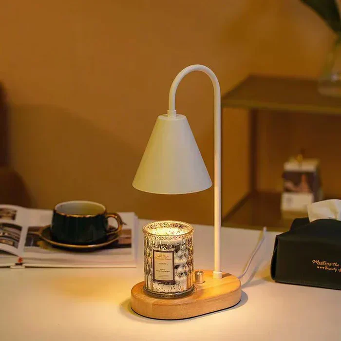 Candle Warmer Lamp with Dimmer Wooden Base Electric Candle Heater - Image 3