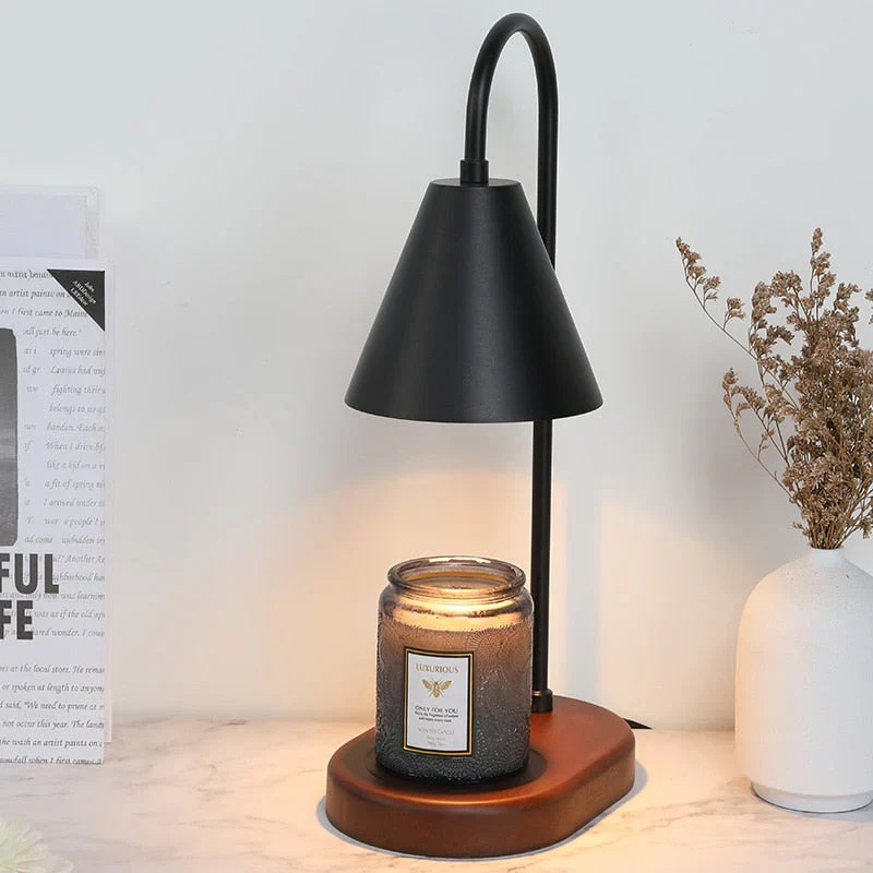 Candle Warmer Lamp with Dimmer Wooden Base Electric Candle Heater - Image 5