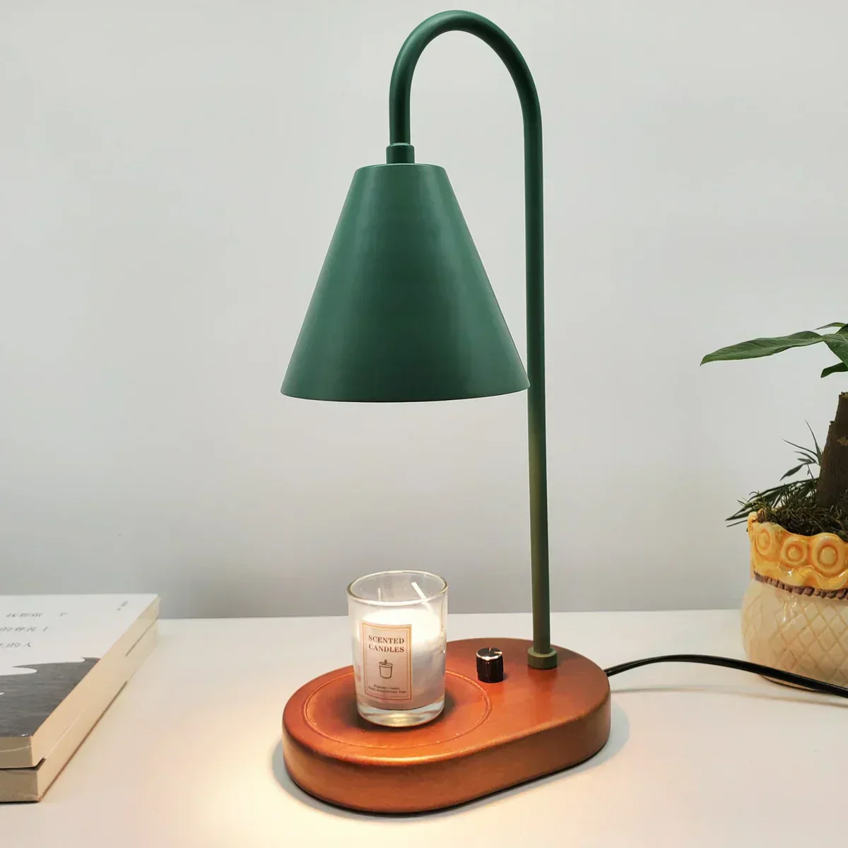 Candle Warmer Lamp with Dimmer Wooden Base Electric Candle Heater - Image 6