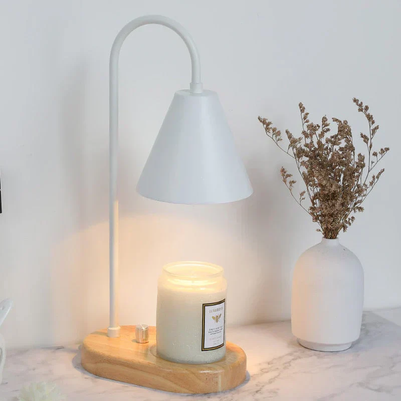 Candle Warmer Lamp with Dimmer Wooden Base Electric Candle Heater - Image 9