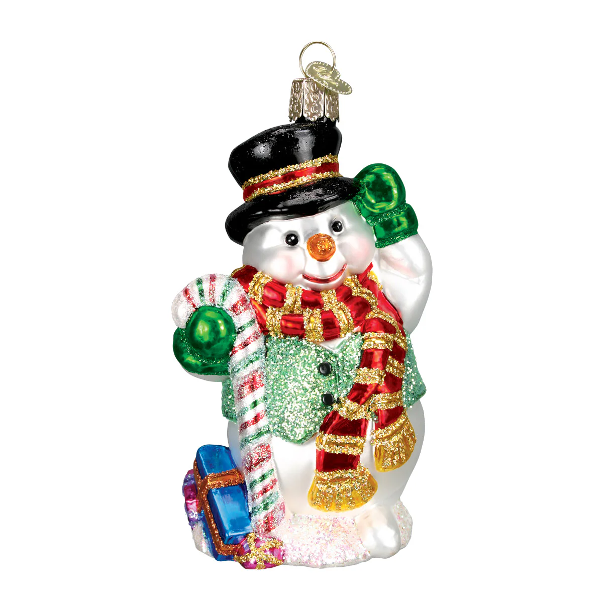 Candy Cane Snowman Christmas Ornament - Image 3
