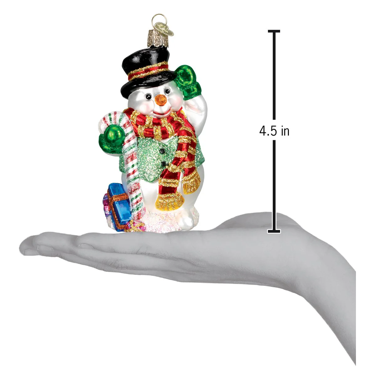Candy Cane Snowman Christmas Ornament - Image 4
