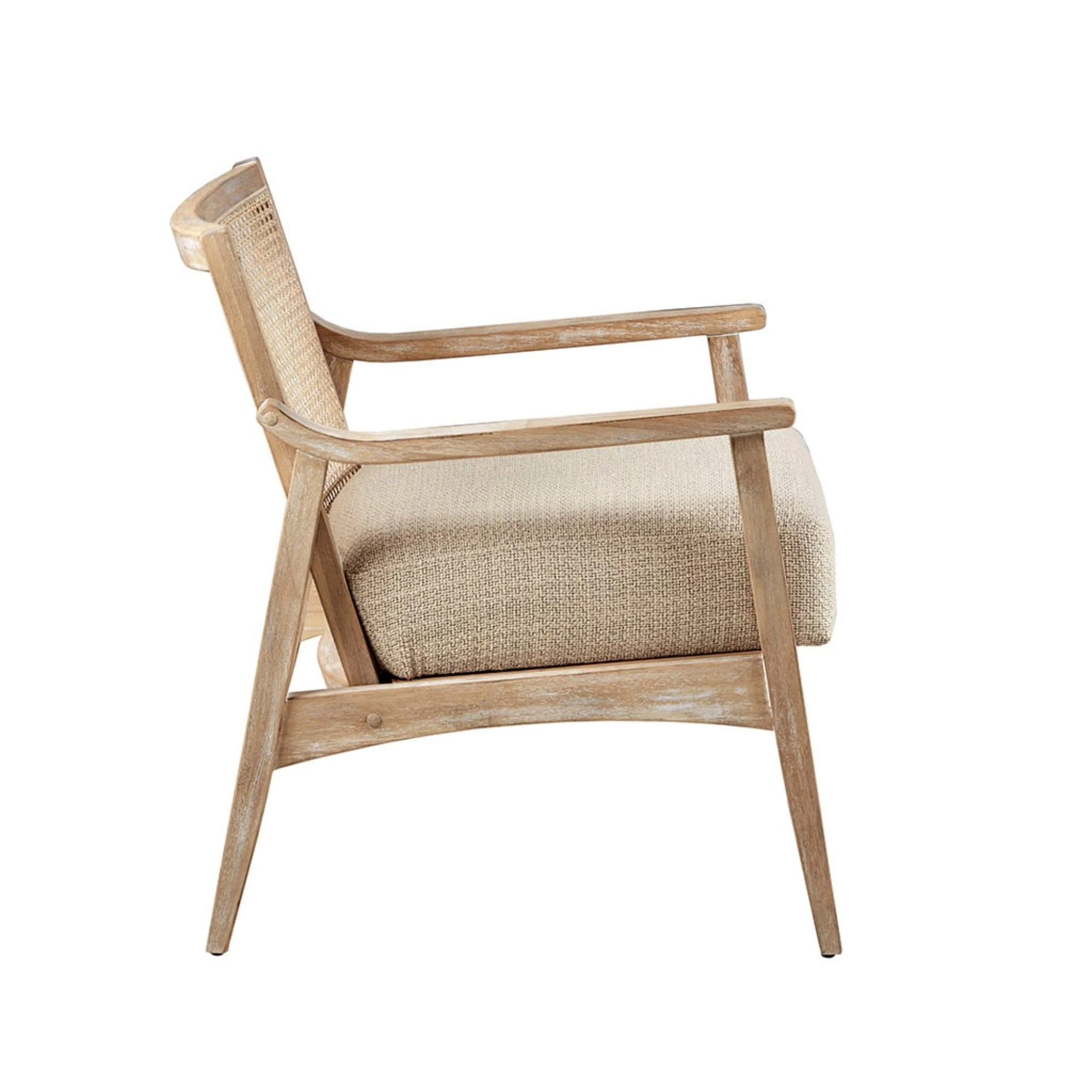 Cane Back Upholstered Accent Chair - Image 4