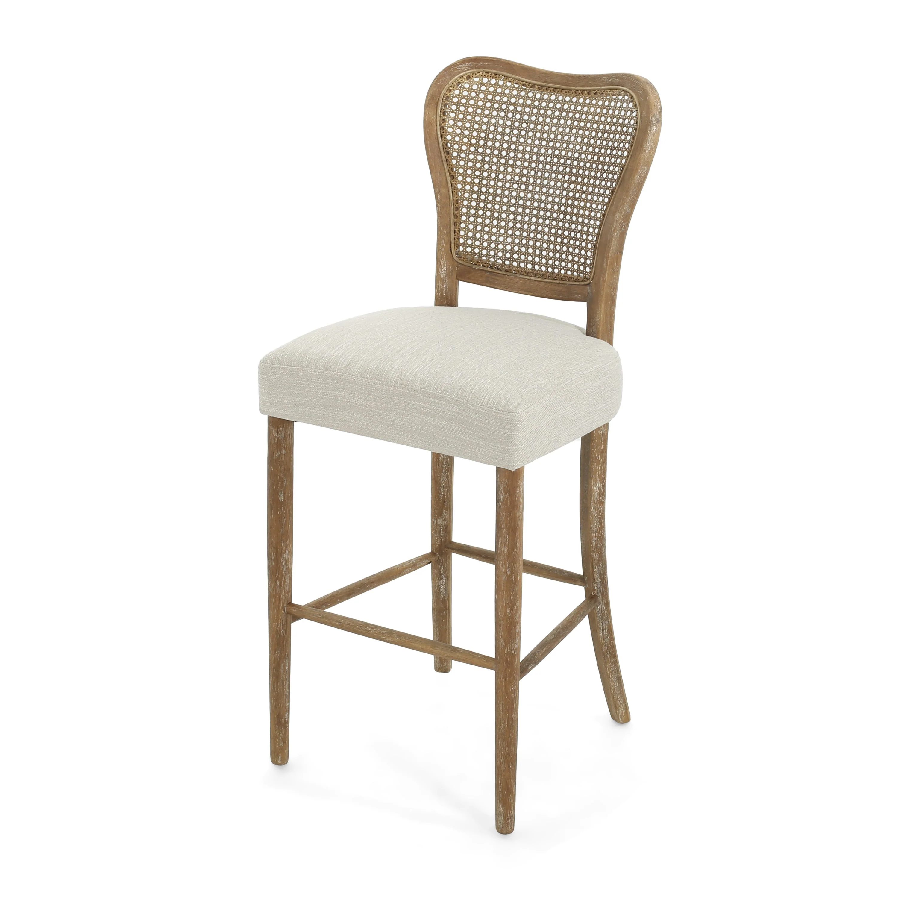 Cane-Back Upholstered Bar Stools Set of 2 - Image 13