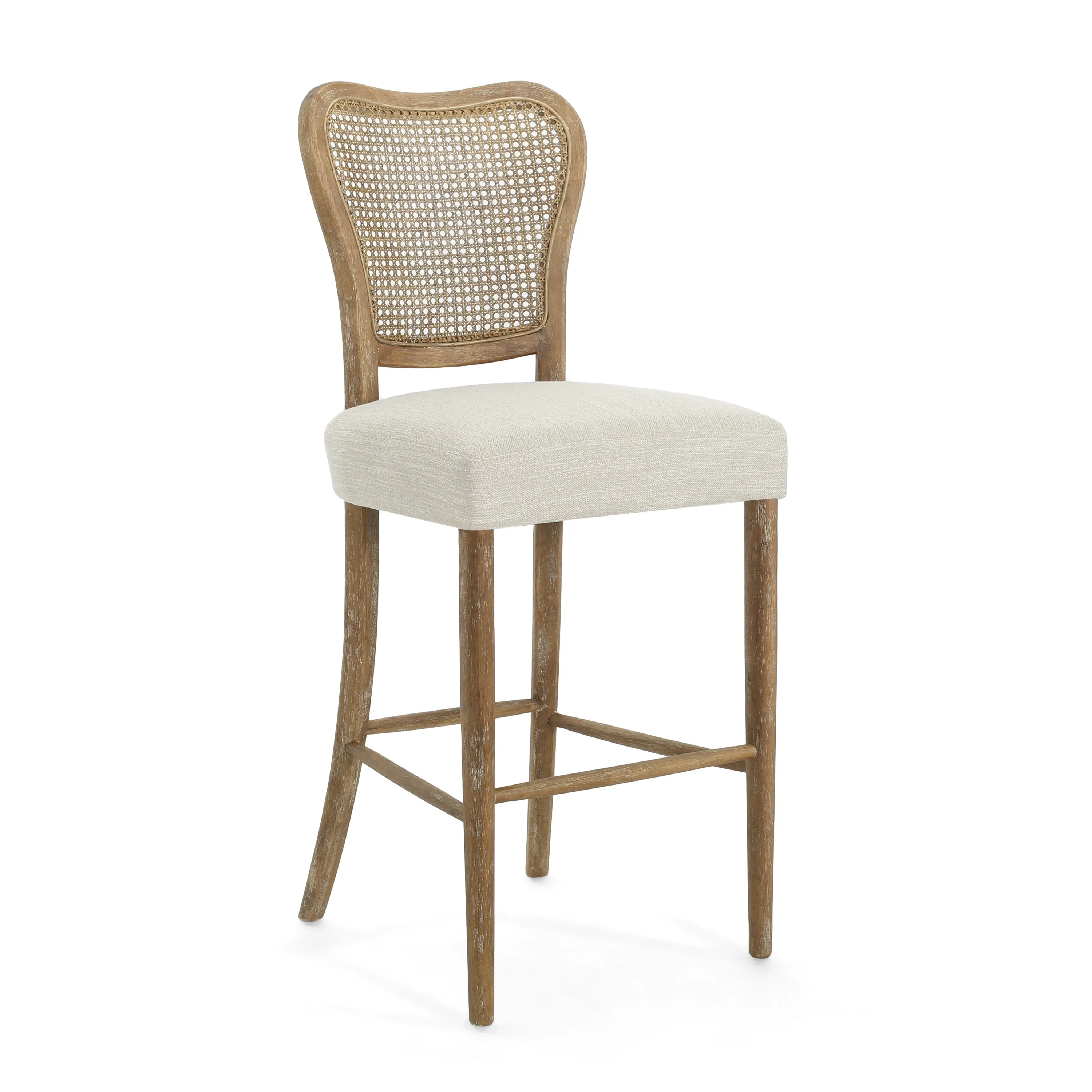 Cane-Back Upholstered Bar Stools Set of 2 - Image 14