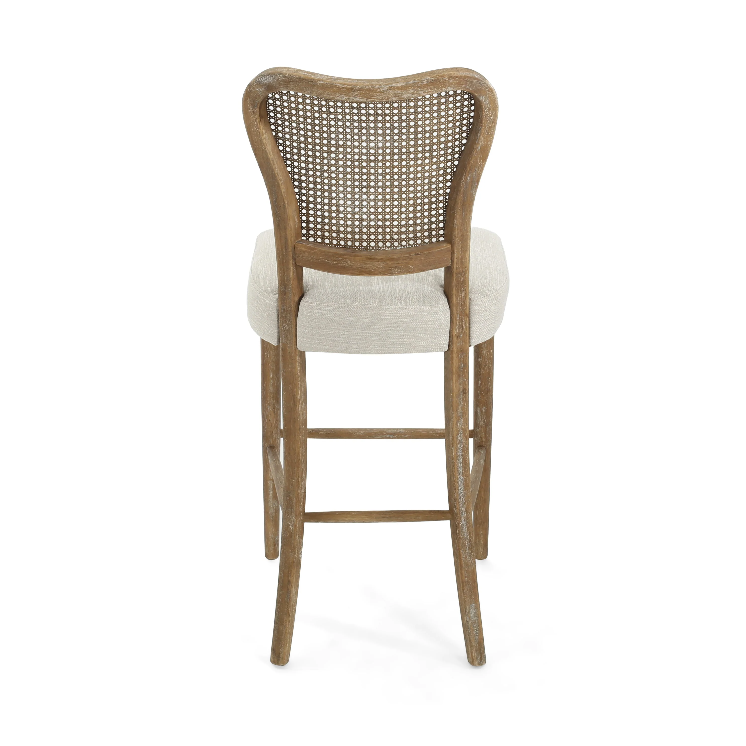 Cane-Back Upholstered Bar Stools Set of 2 - Image 3