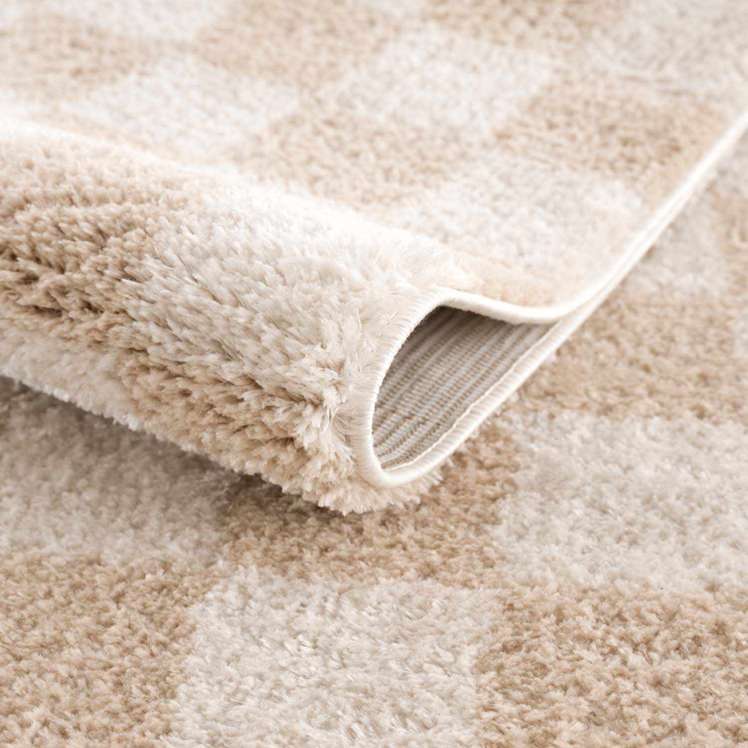 Canika Checkered Cream Washable Area Rug - Image 6