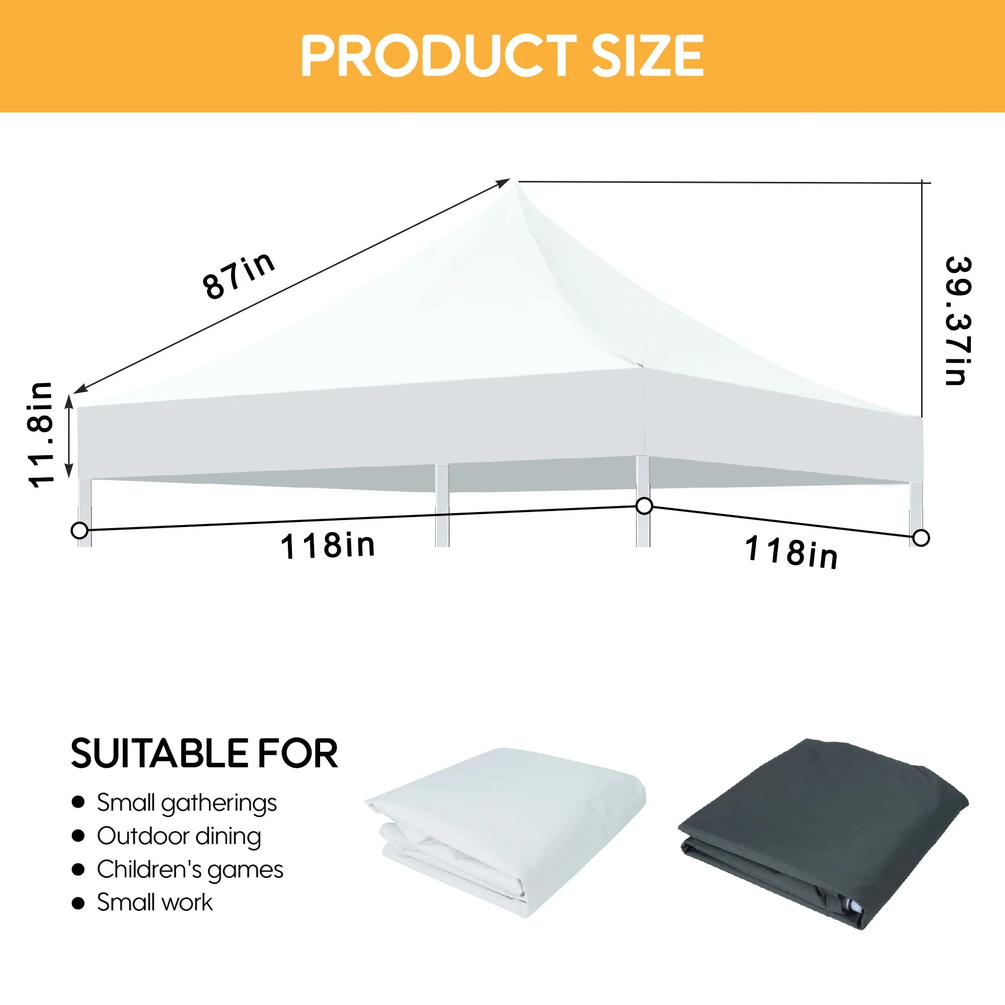 Canopy Replacement Top with 4 Pack W8 Bags, Pop Up Tent Cover Only, Frame Not Included - Image 4
