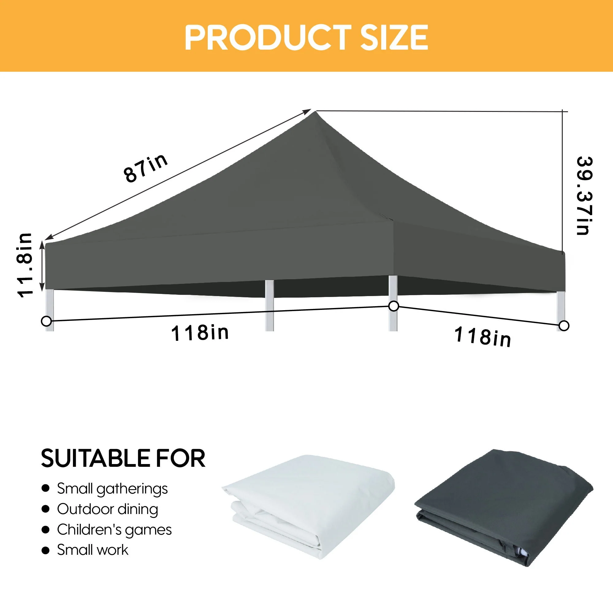 Canopy Replacement Top with 4 Pack W8 Bags, Pop Up Tent Cover Only, Frame Not Included - Image 6