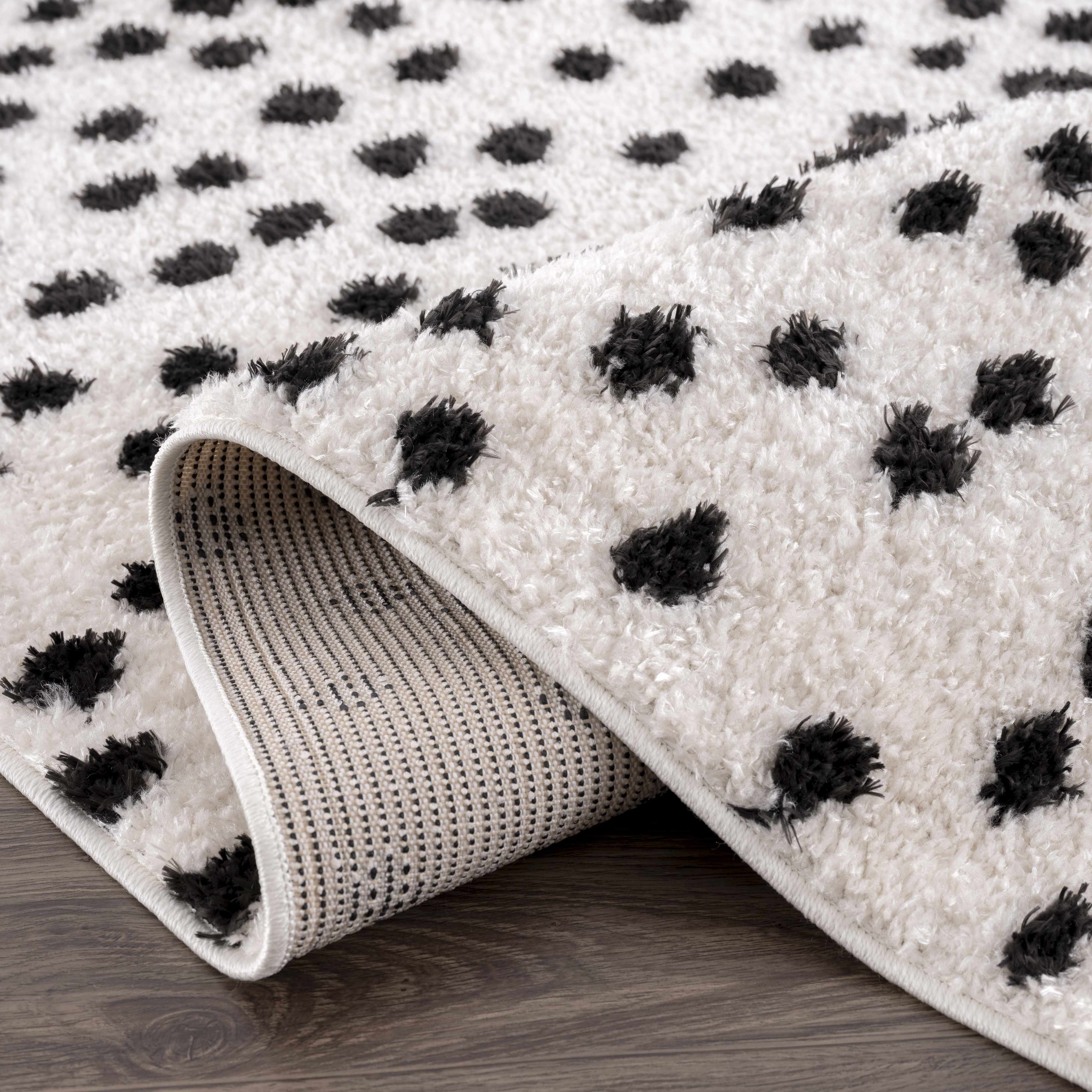 Cansu Black & White Dotted Area Rug - Image 15