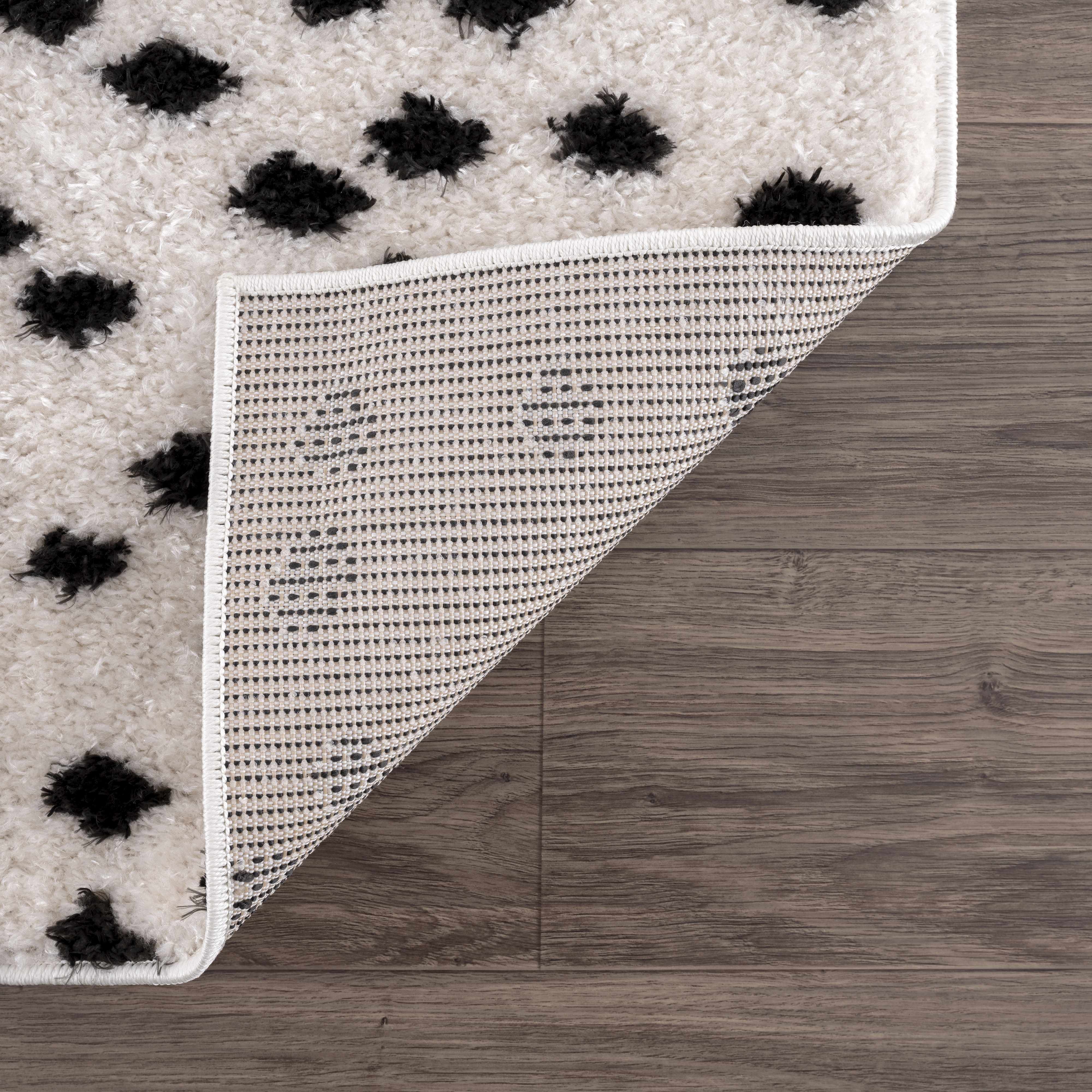 Cansu Black & White Dotted Area Rug - Image 5