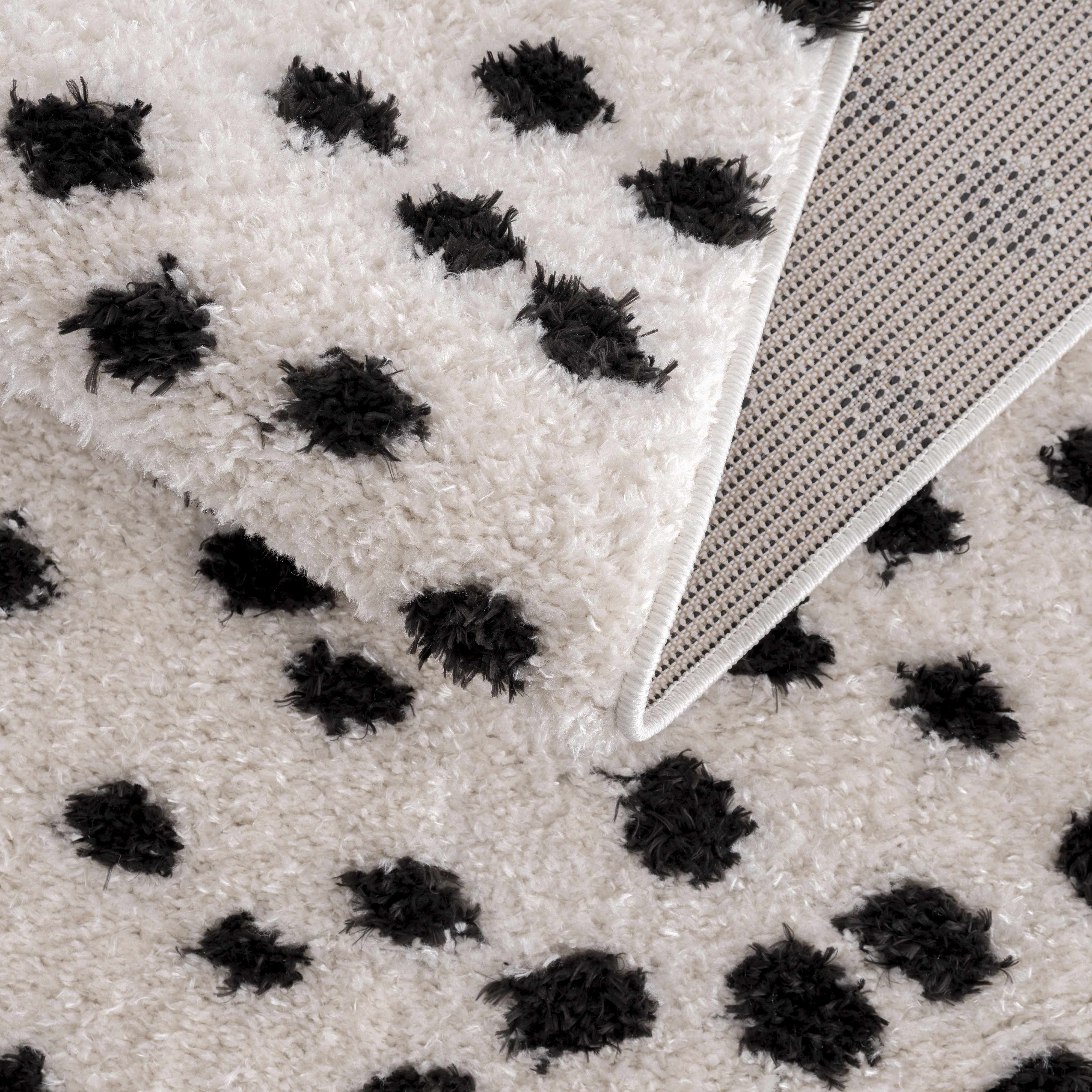 Cansu Black & White Dotted Area Rug - Image 6