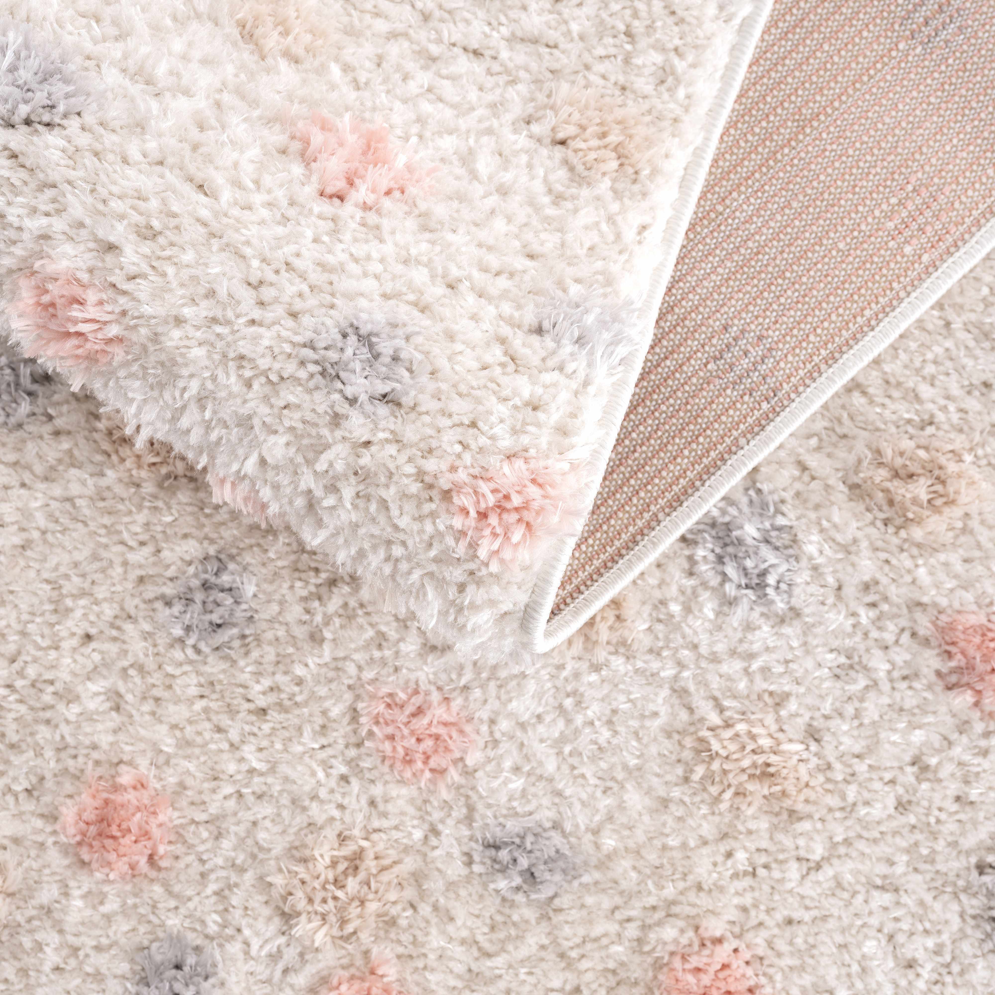 Cansu Pink & Cream Dotted Area Rug - Image 14