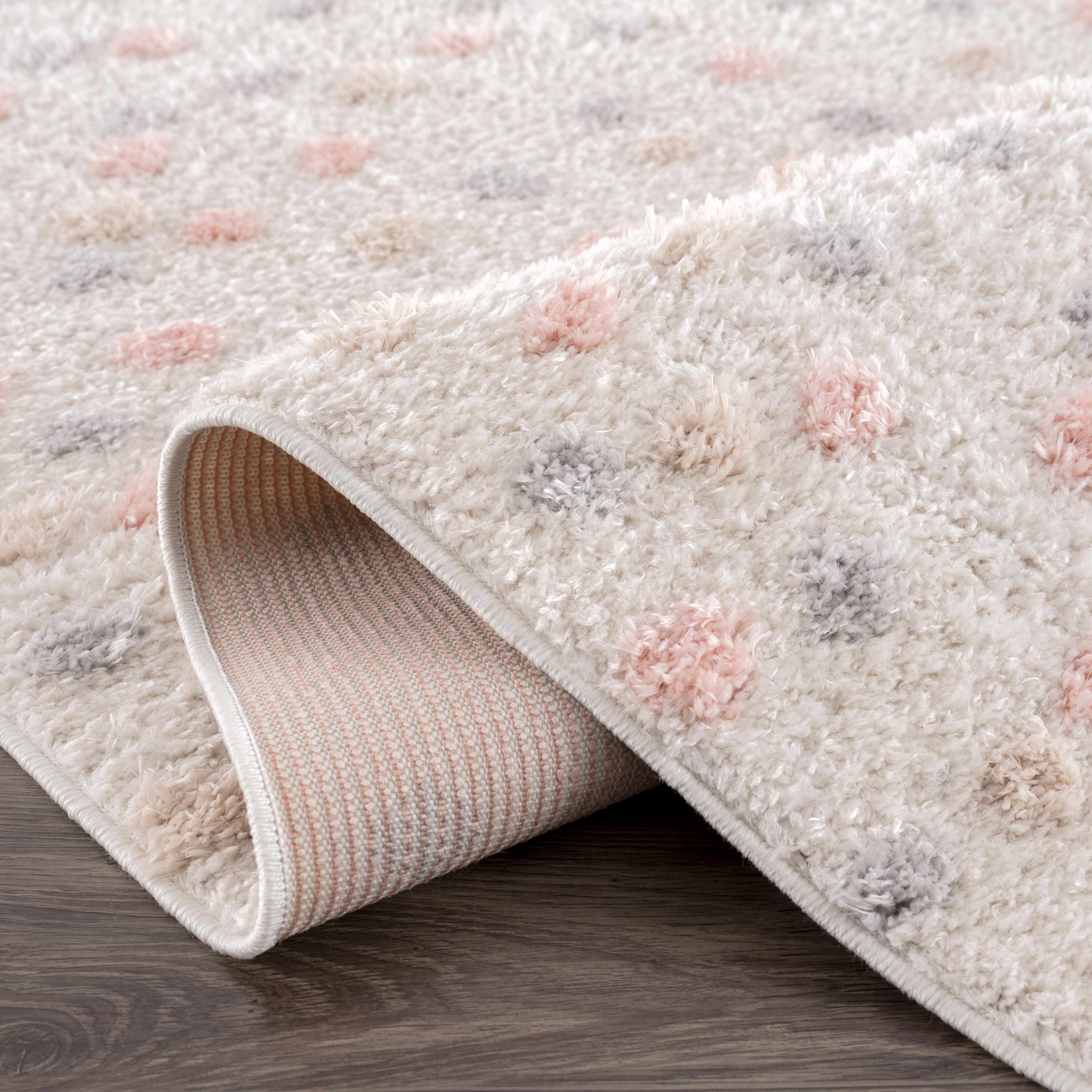 Cansu Pink & Cream Dotted Area Rug - Image 15
