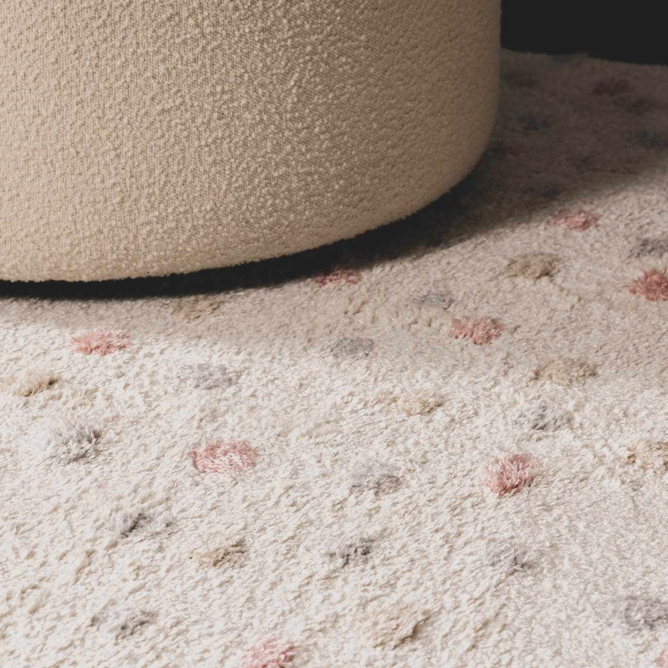 Cansu Pink & Cream Dotted Area Rug - Image 16