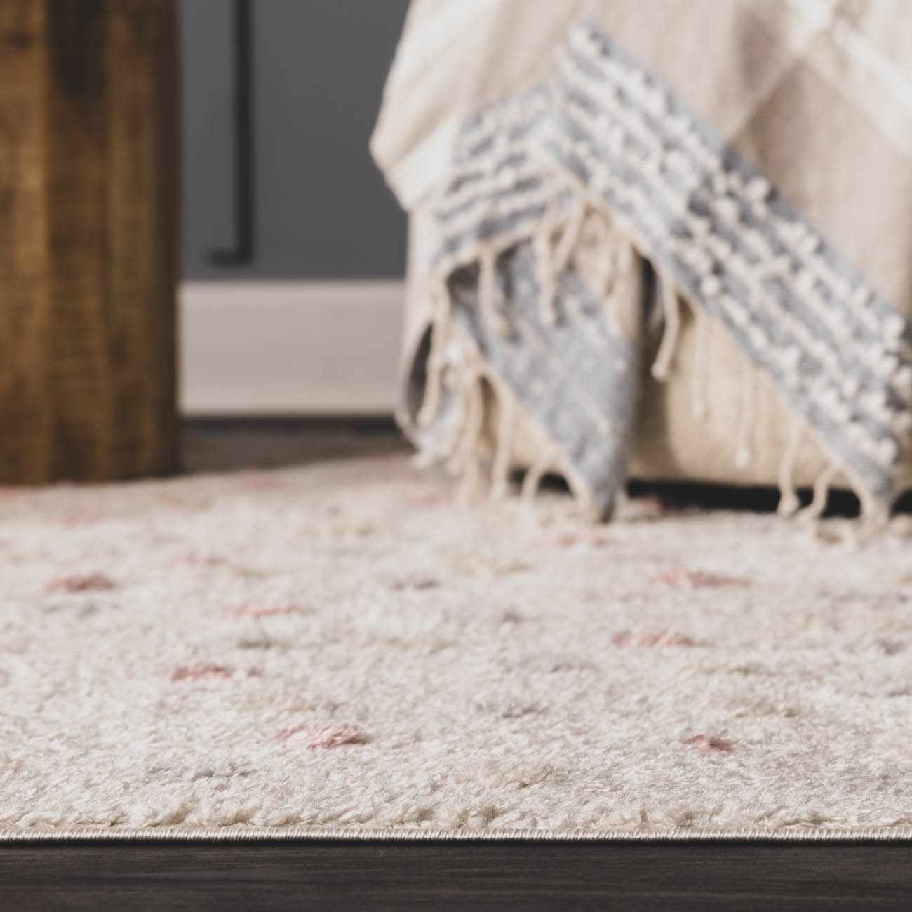 Cansu Pink & Cream Dotted Area Rug - Image 20