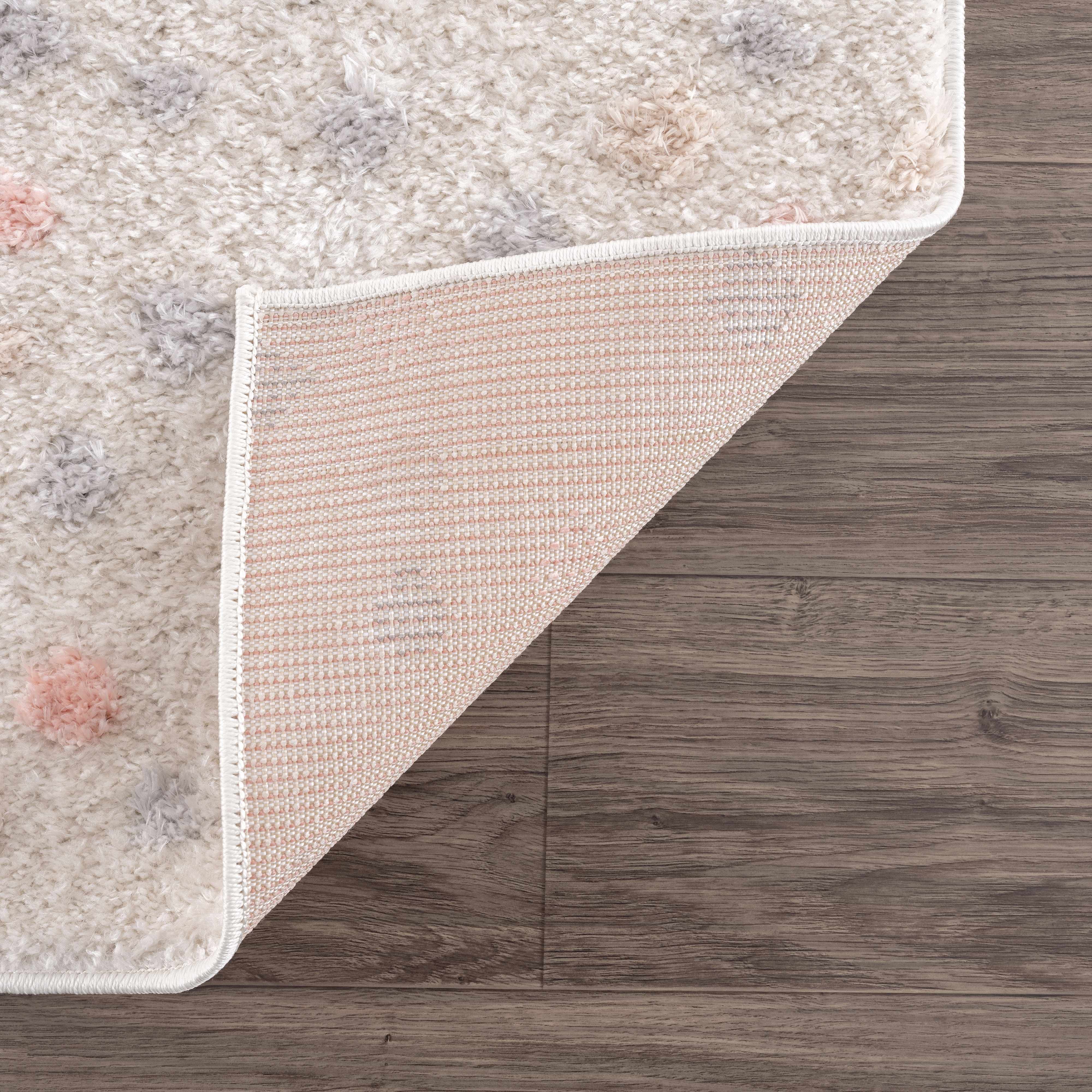 Cansu Pink & Cream Dotted Area Rug - Image 5