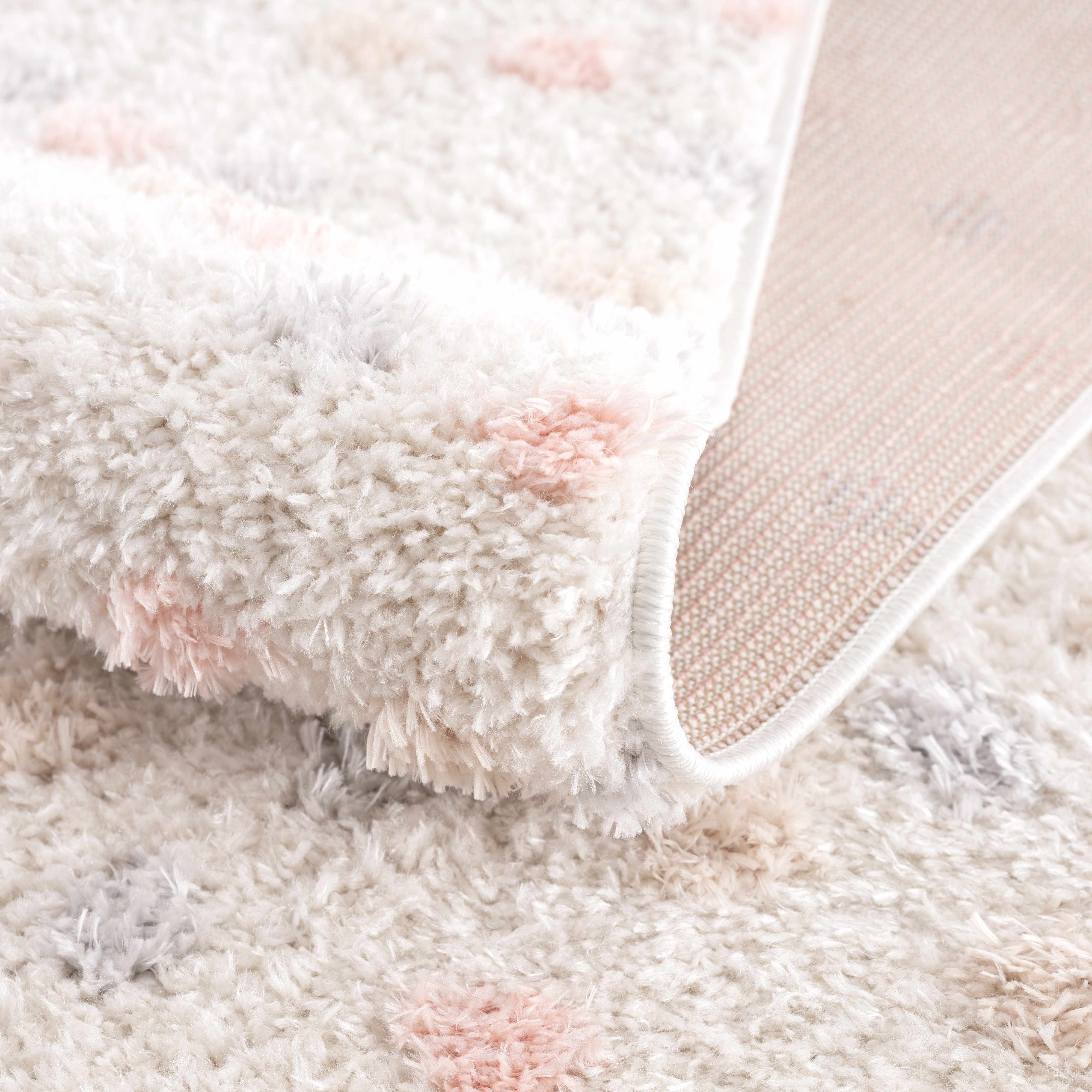 Cansu Pink & Cream Dotted Area Rug - Image 7