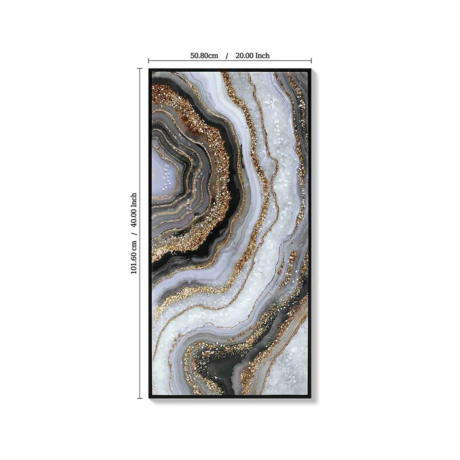 Canvas Painting Wall Art Framed Abstract Modern Decor 20x40 Inches - Image 3