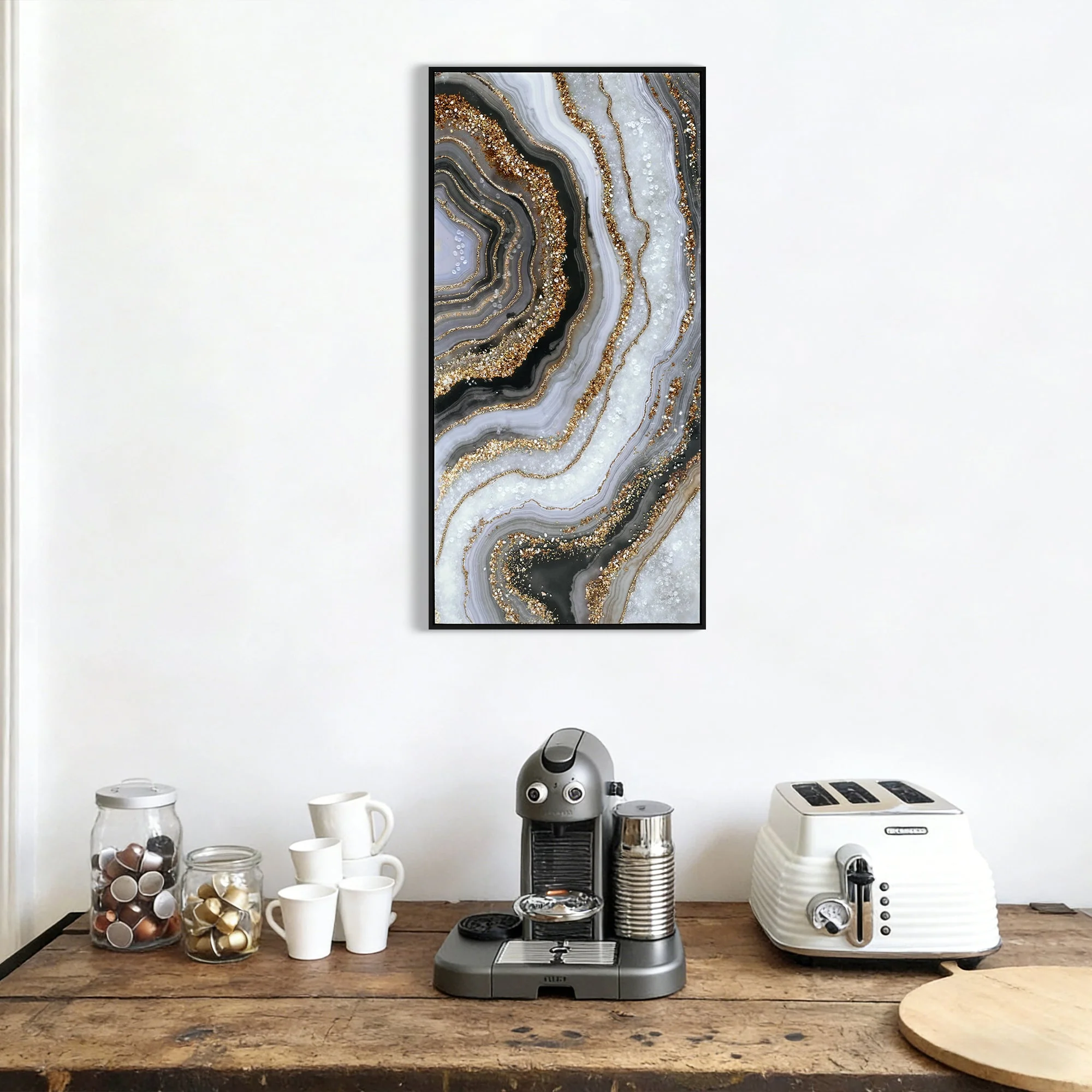 Canvas Painting Wall Art Framed Abstract Modern Decor 20x40 Inches - Image 4
