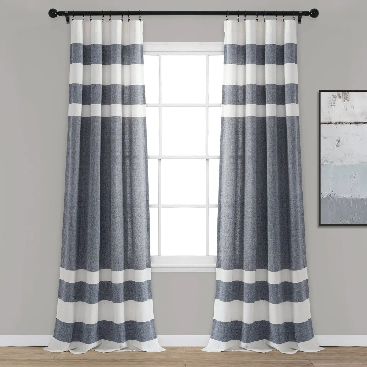 Cape Cod Stripe Yarn Dyed Cotton Window Curtain Panel Set - Image 6
