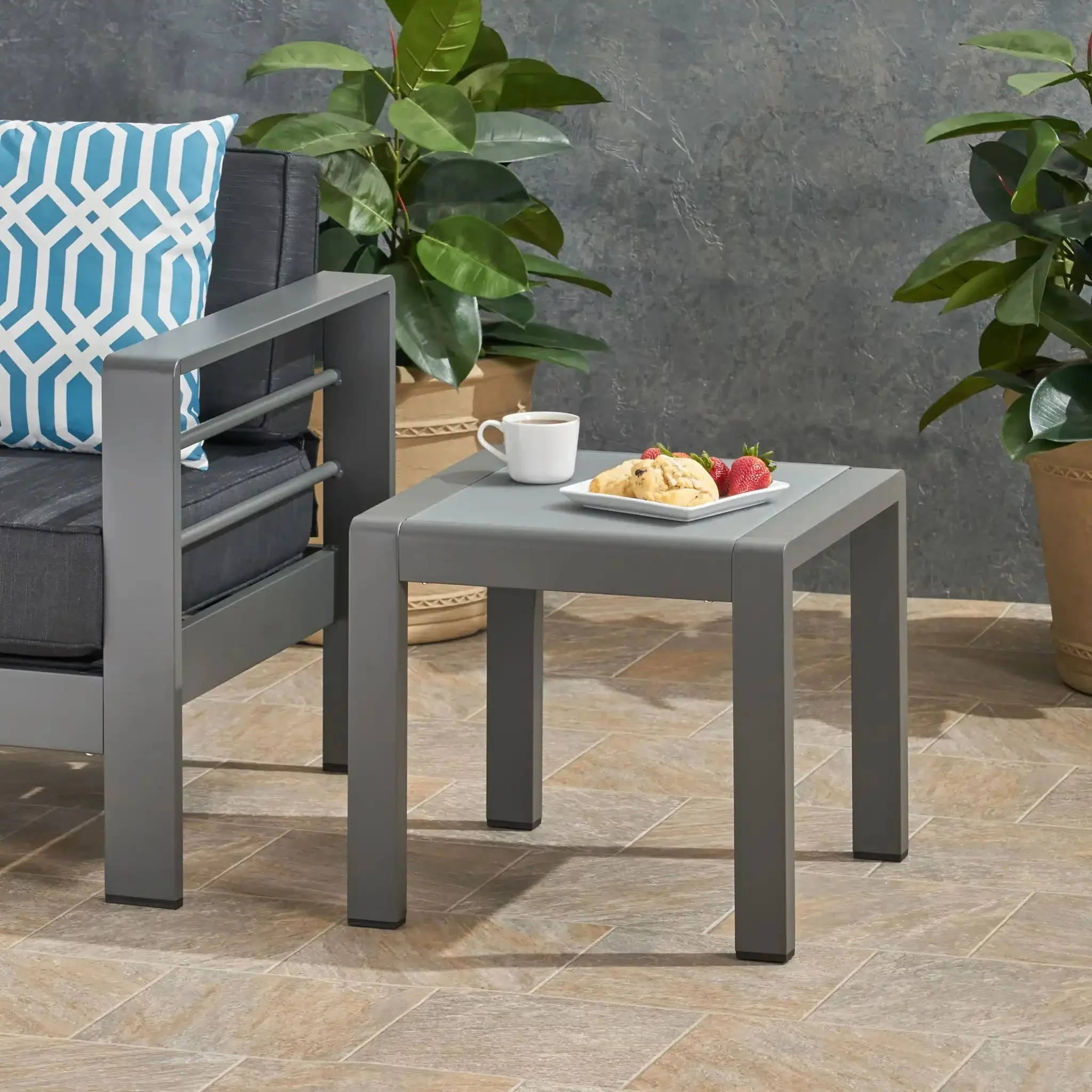 Cape Coral - Contemporary Side Table With Frosted Glass Top - Image 3