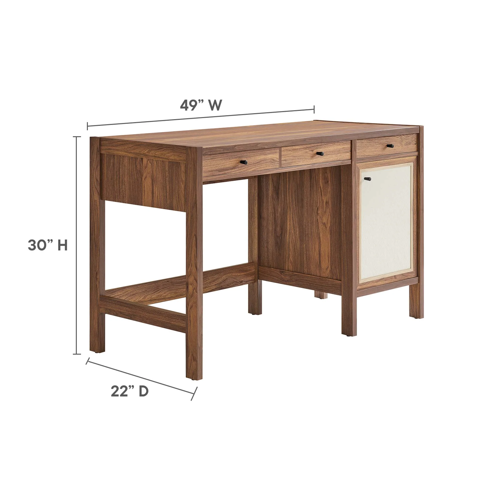 Capri 49" Wood Grain Office Desk by Modway - Image 3