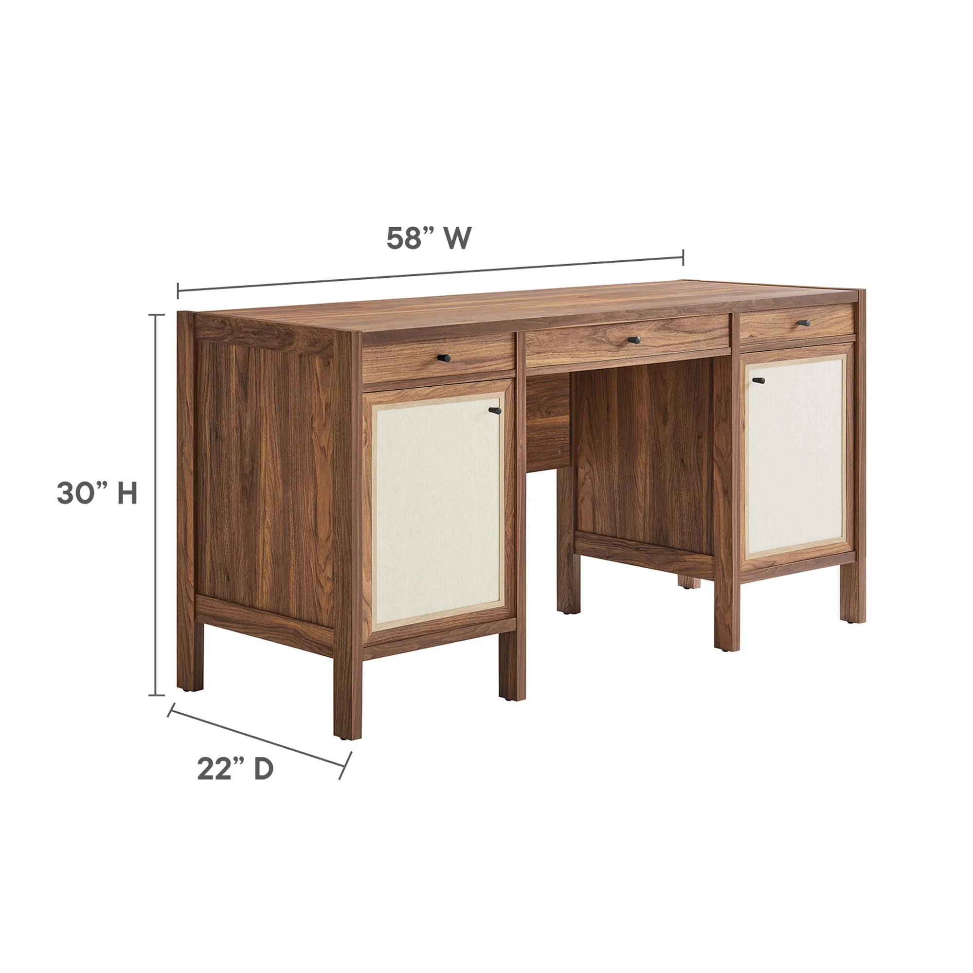 Capri 58" Wood Grain Office Desk by Modway - Image 3