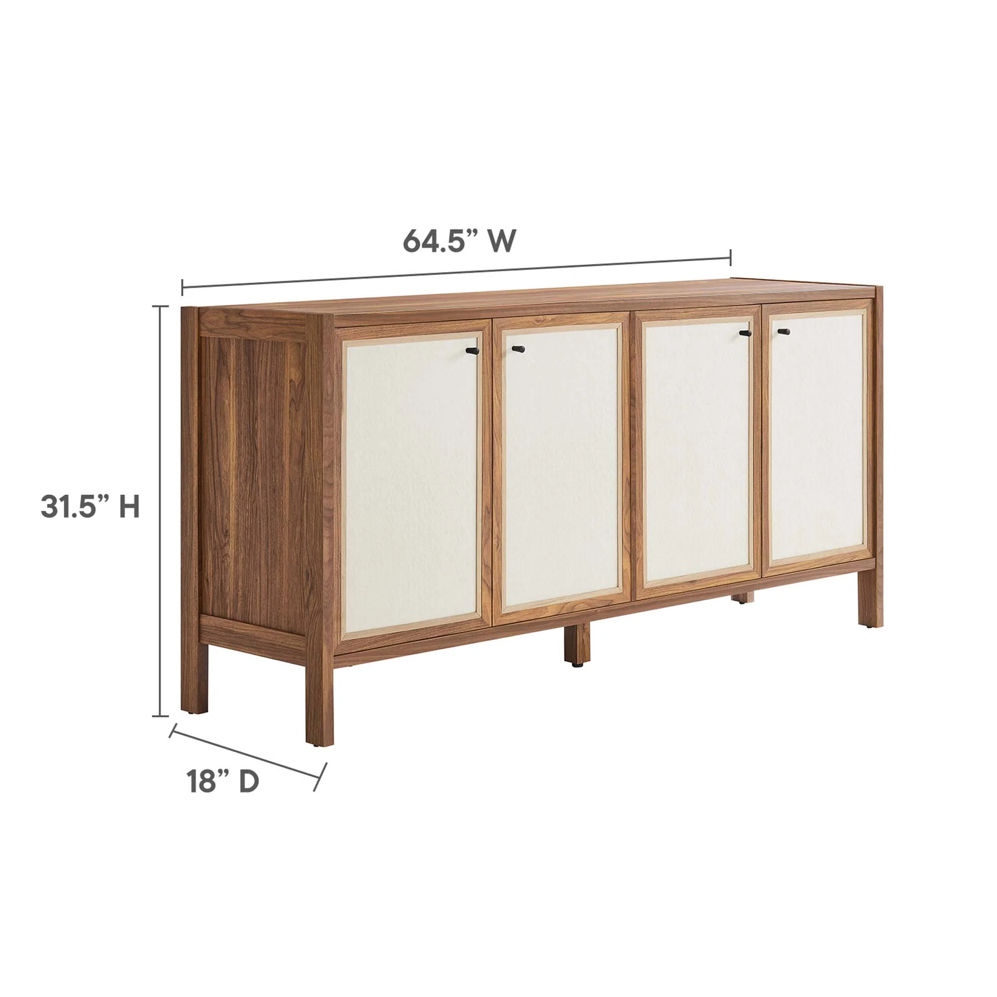 Capri 65" Wood Grain Sideboard Storage Cabinet by Modway - Image 3