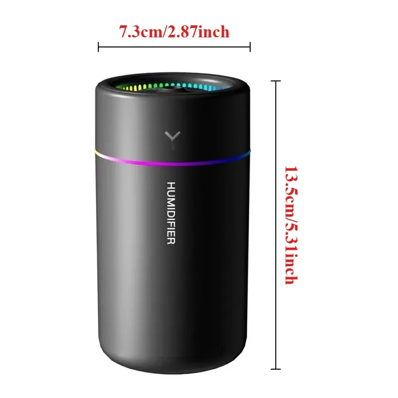 Car Air Humidifier 280ml Aroma Diffuser Essential Oil Mist with Colorful LED Light - Image 5