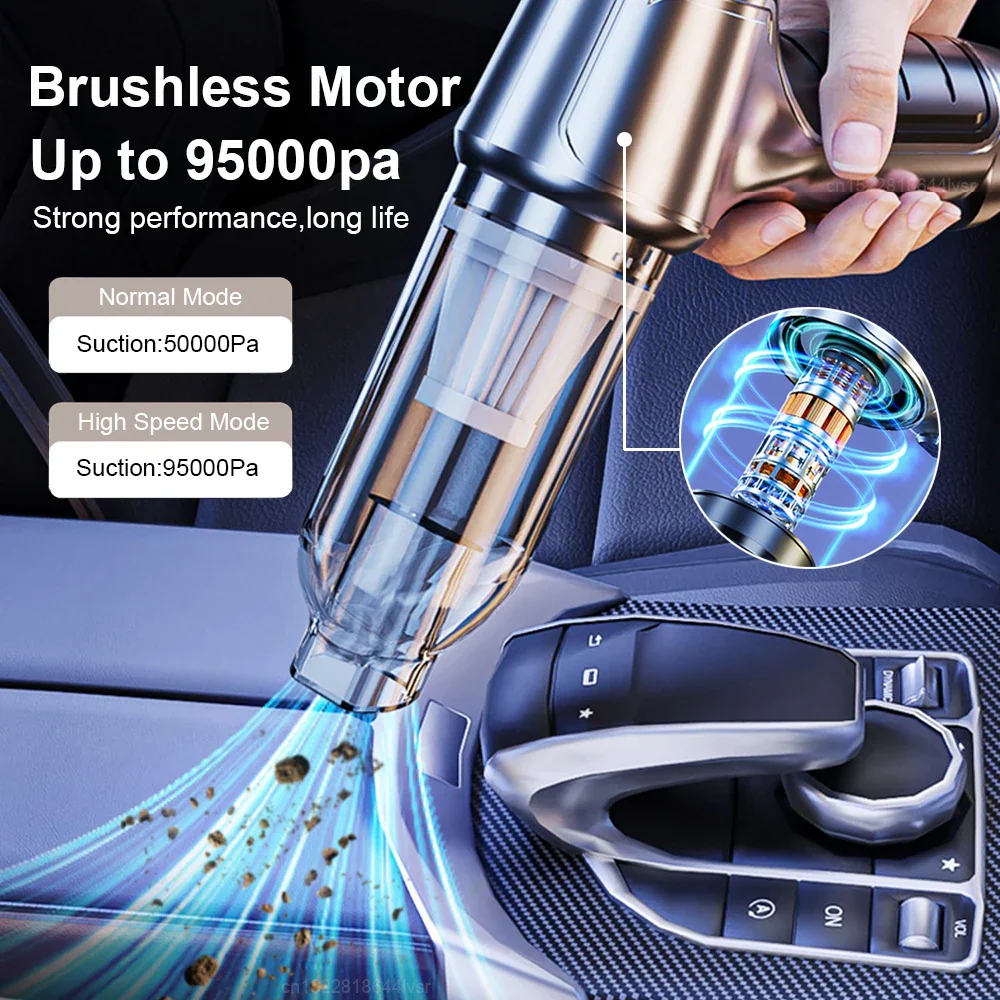 Car Handheld Vacuum Cleaner – 95000PA High Power Wireless Cordless Cleaner - Image 3