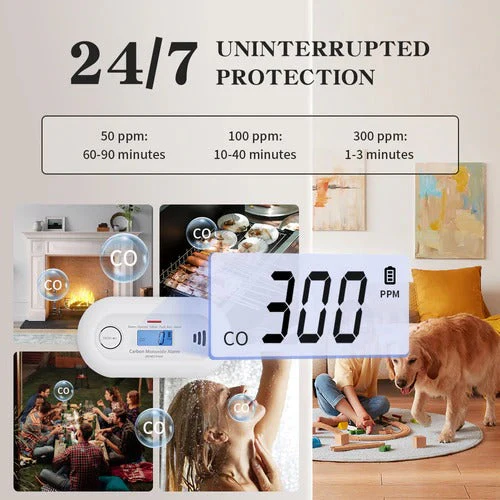 Carbon Monoxide Detector 10-Year Battery LCD Display 85dB Alarm - Image 10