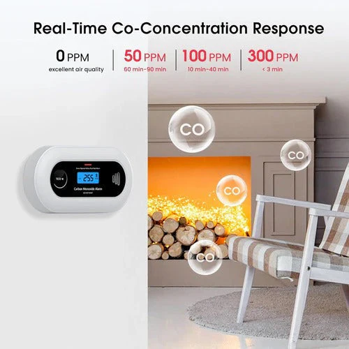 Carbon Monoxide Detector 10-Year Battery LCD Display 85dB Alarm - Image 2