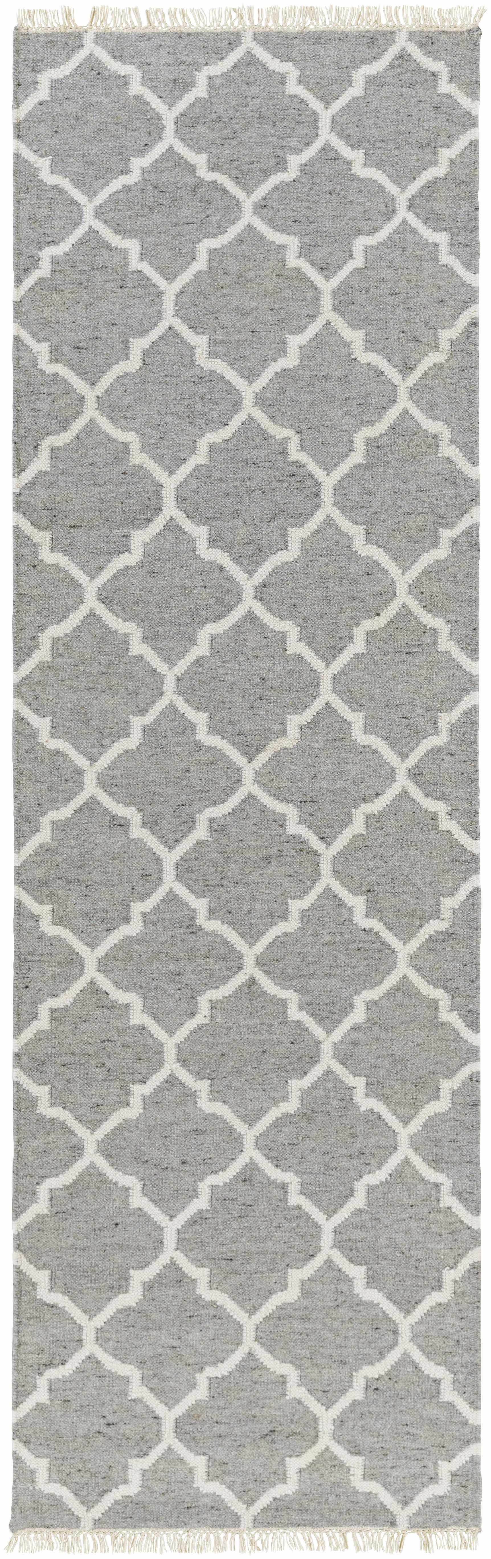 Cardin Charcoal Trellis Wool&Viscose Rug - Clearance - Image 3
