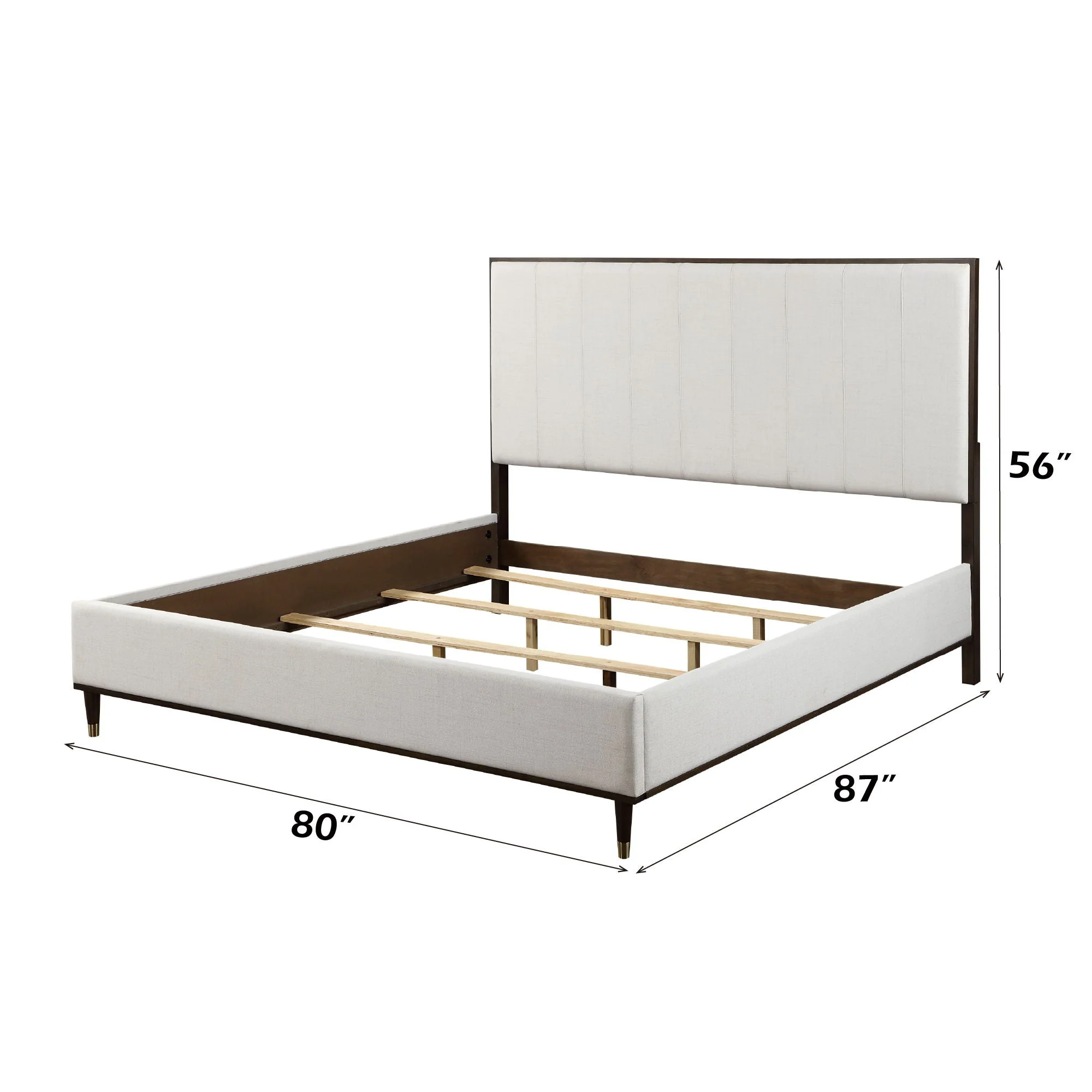 Carena - 5 Piece Bedroom Set (Eastern King Dresser Chest Mirror Nightstand) - Brown / Light Gray / White - Image 2
