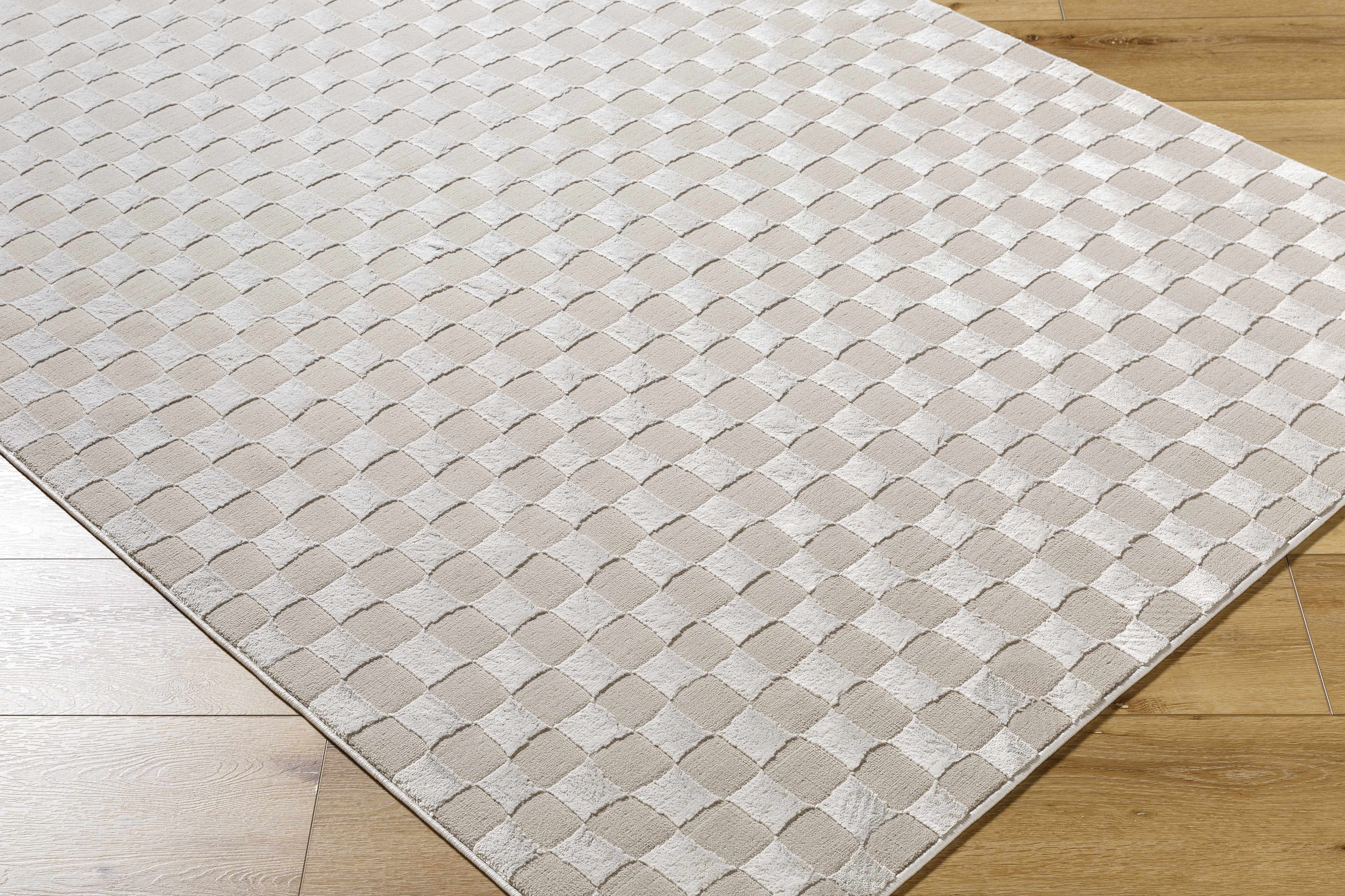 Carina Dark 3D Checkered Washable Area Rug - Image 3