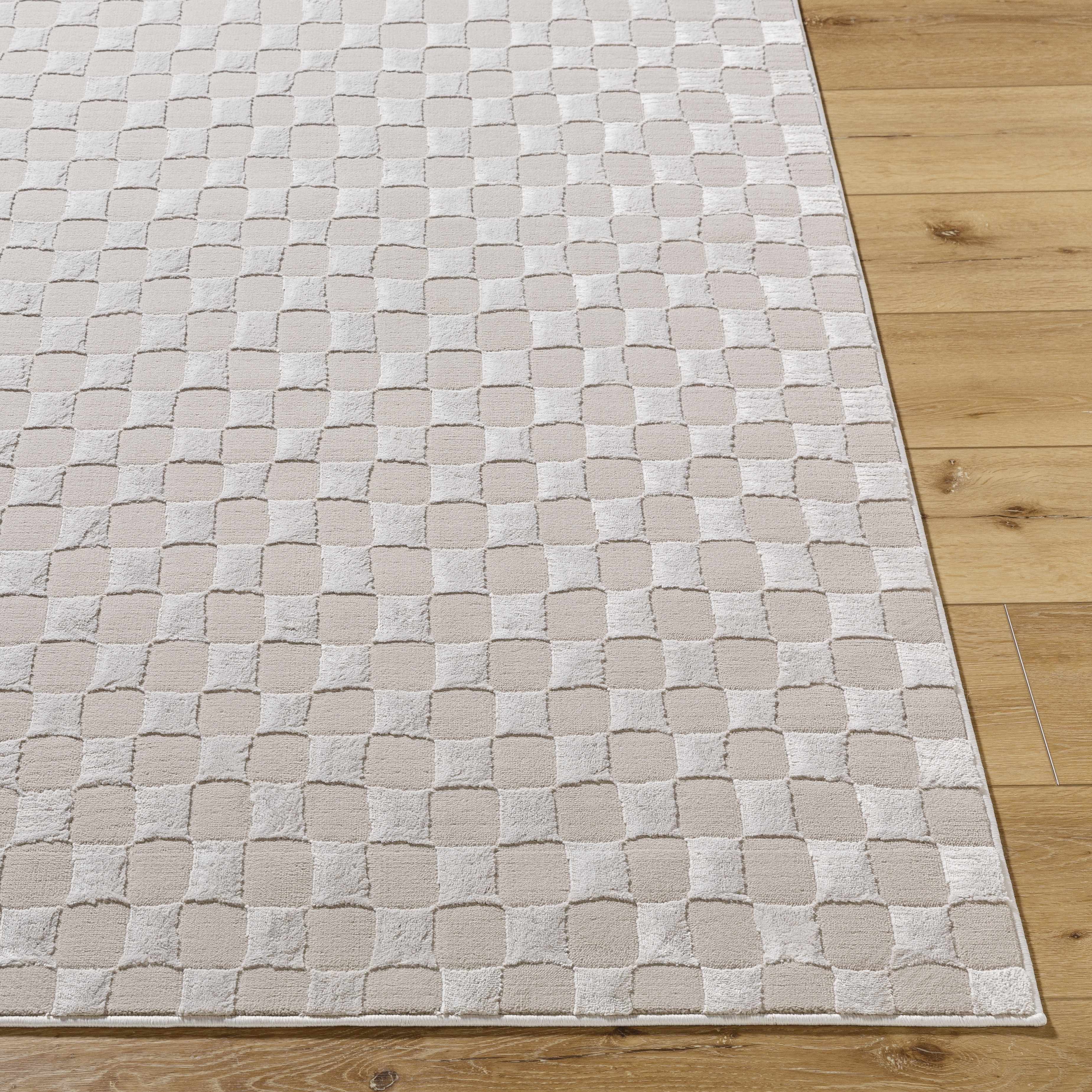 Carina Dark 3D Checkered Washable Area Rug - Image 4