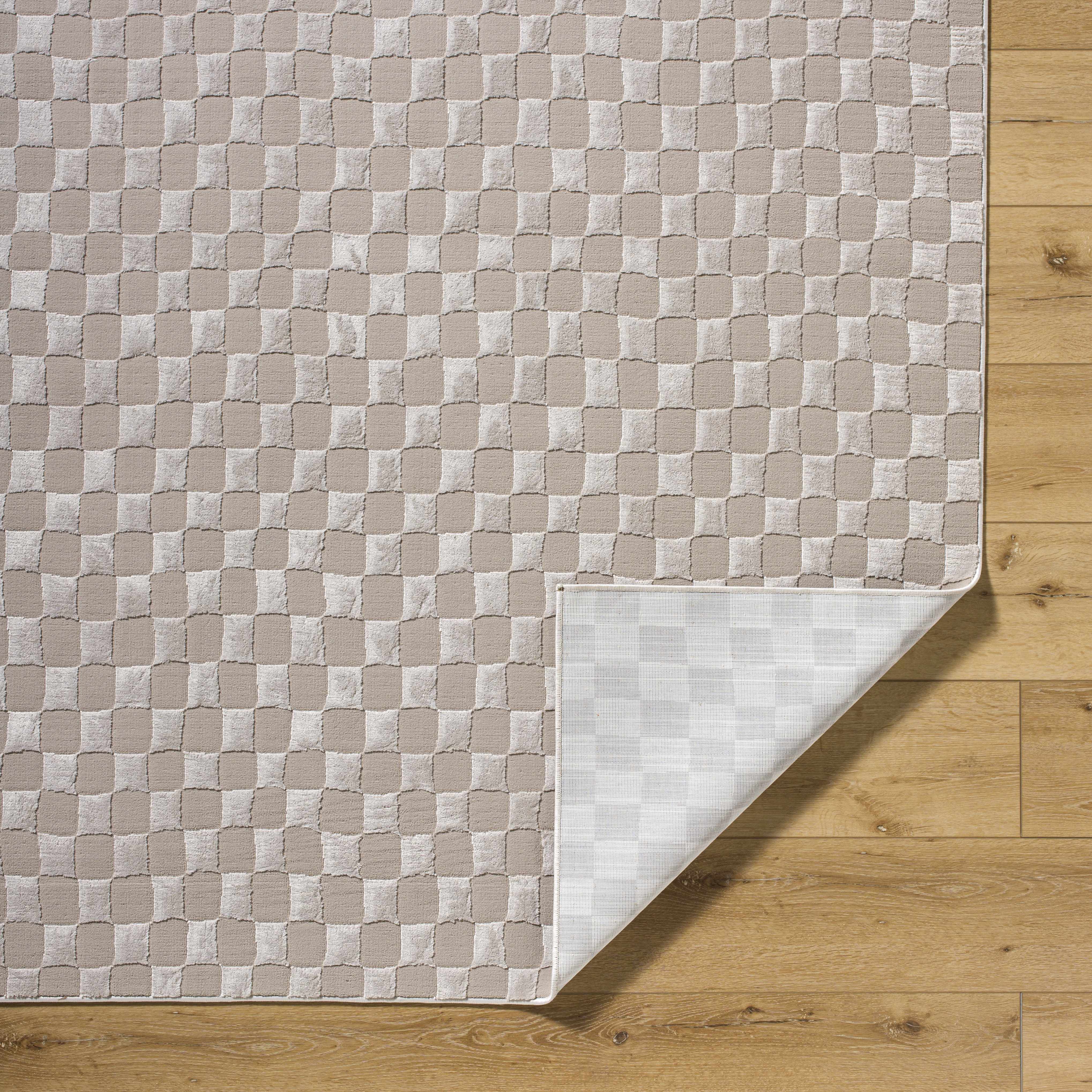 Carina Dark 3D Checkered Washable Area Rug - Image 5