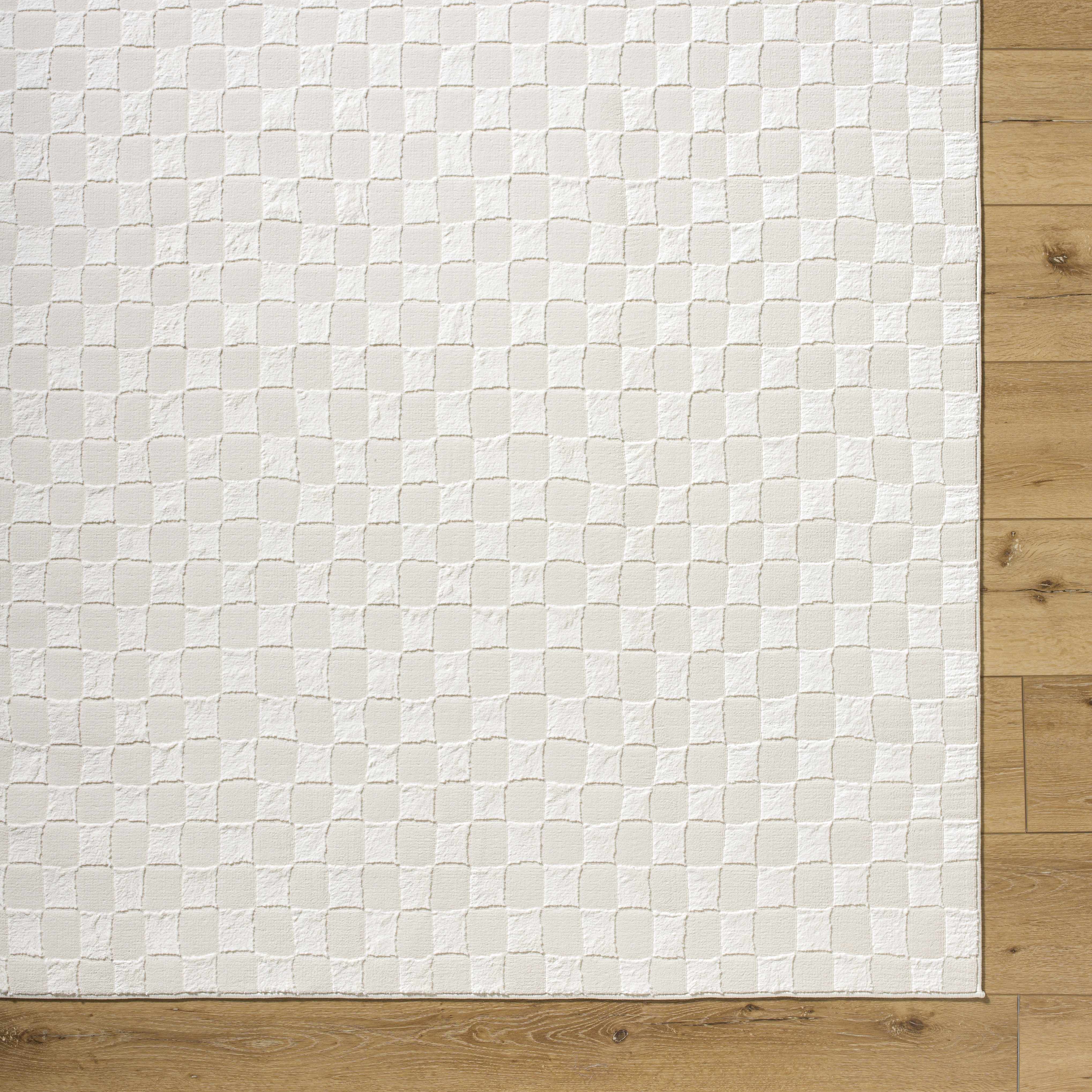 Carina Light 3D Checkered Washable Area Rug - Image 3