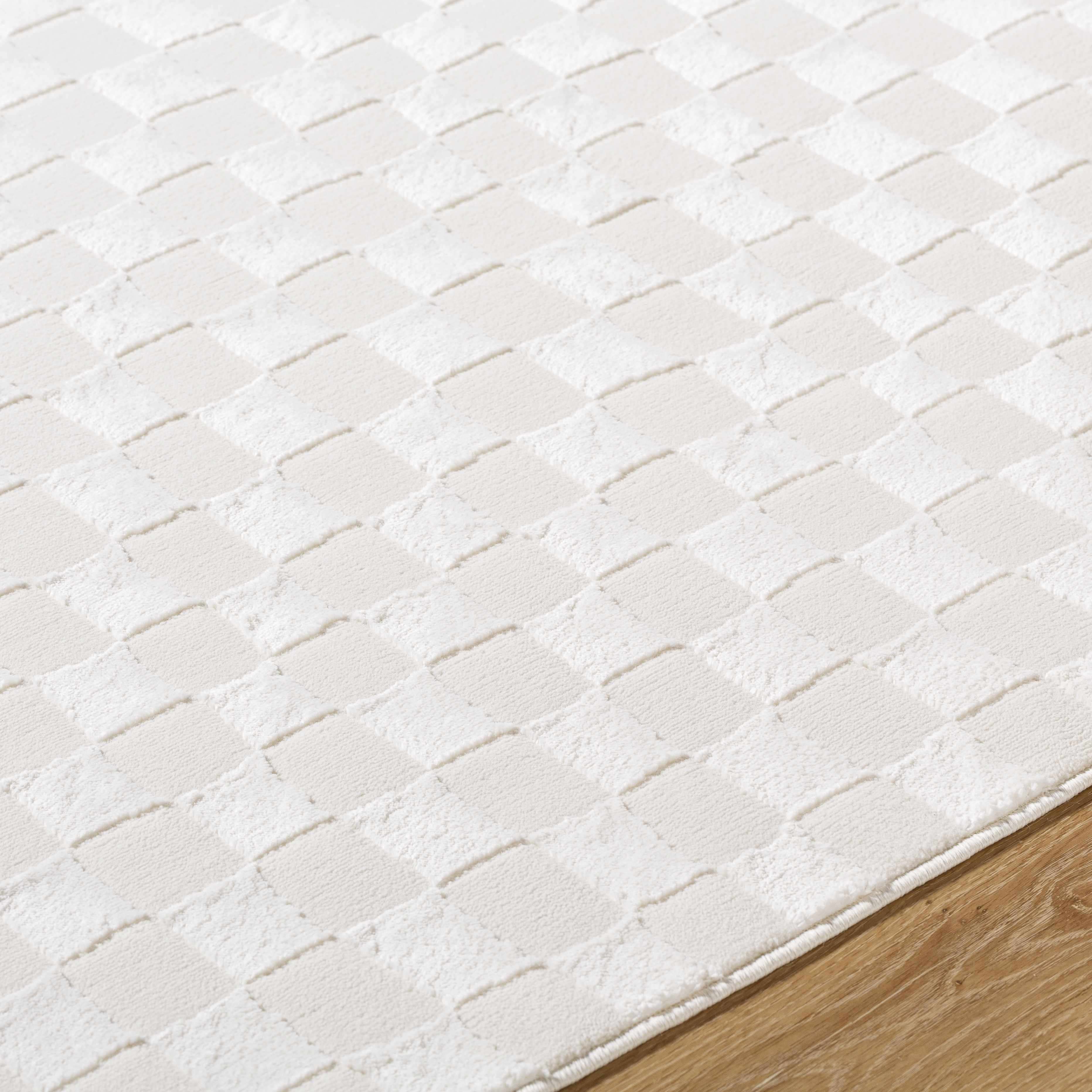 Carina Light 3D Checkered Washable Area Rug - Image 7