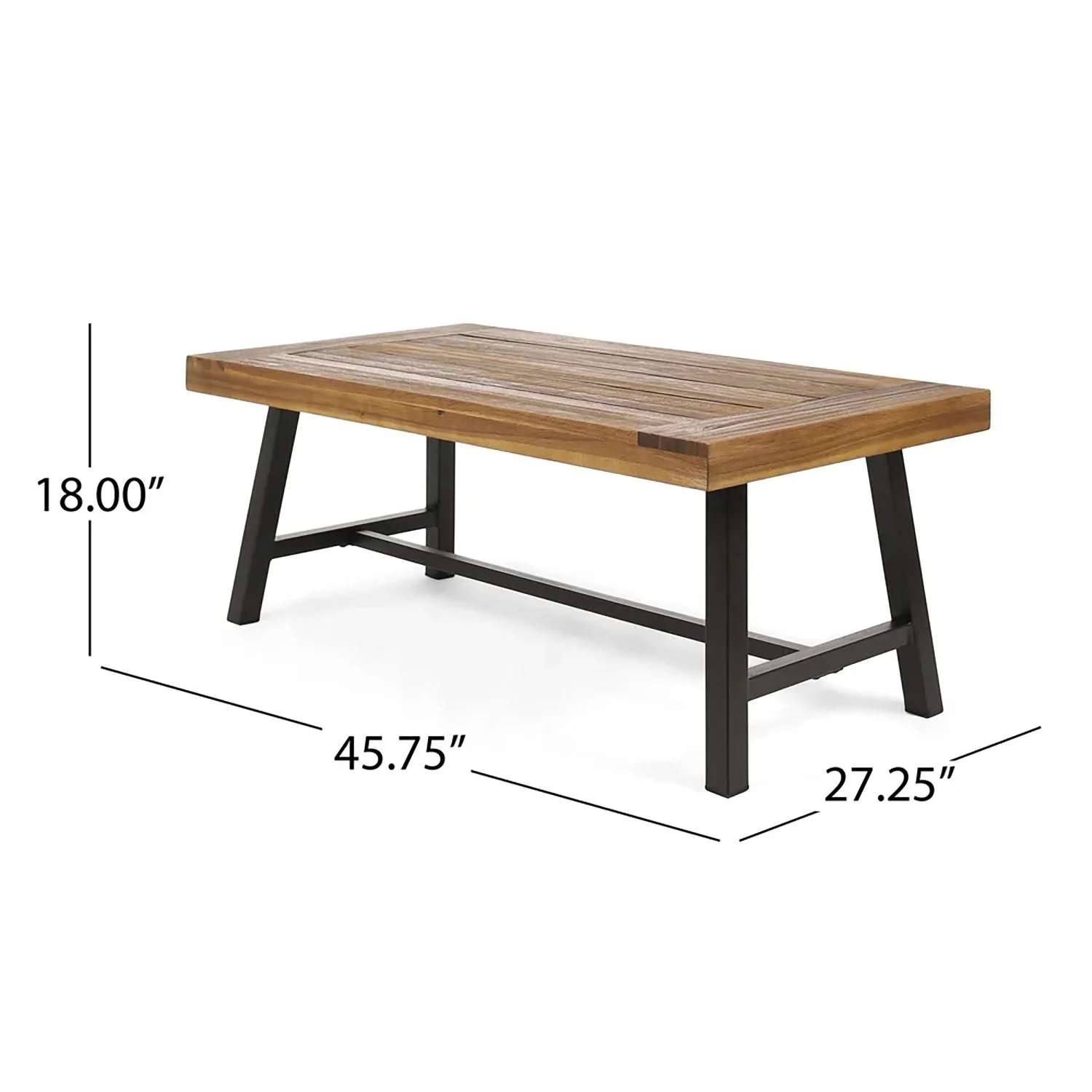 Carlisle Industrial Coffee Table with Slat Panel Design - Natural - Image 3