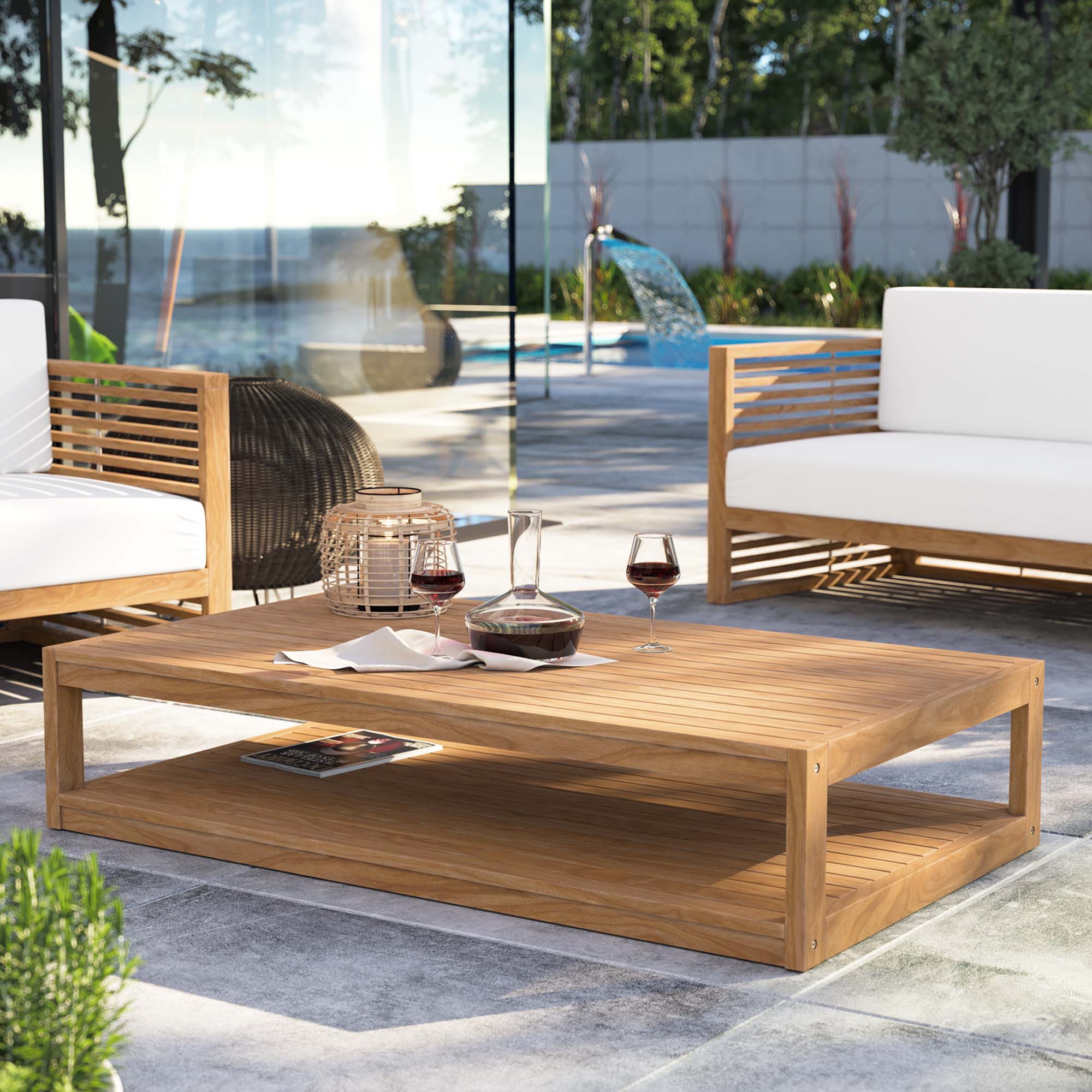 Carlsbad Teak Wood Outdoor Patio Coffee Table by Modway - Image 7