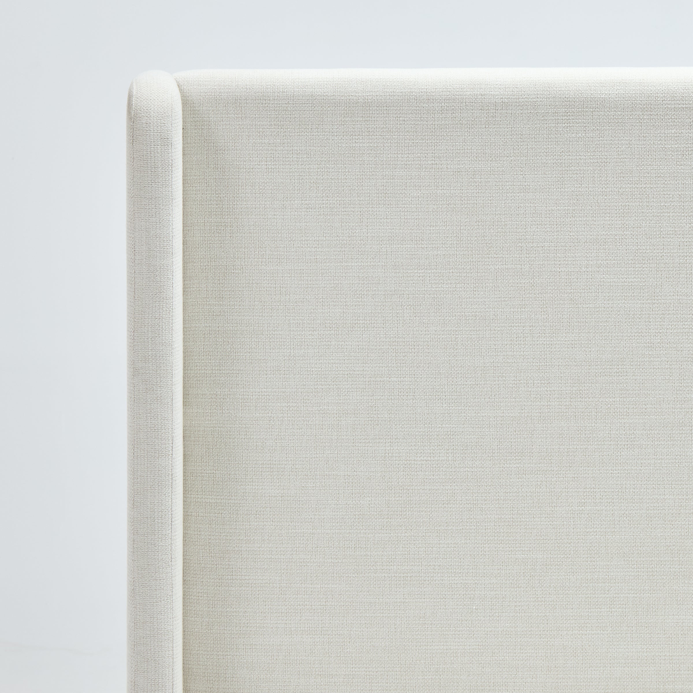 Caron Upholstered Wingback Bed with 52.3' High Headboard in Textured Ivory Canvas Chenille, King Size - Image 12