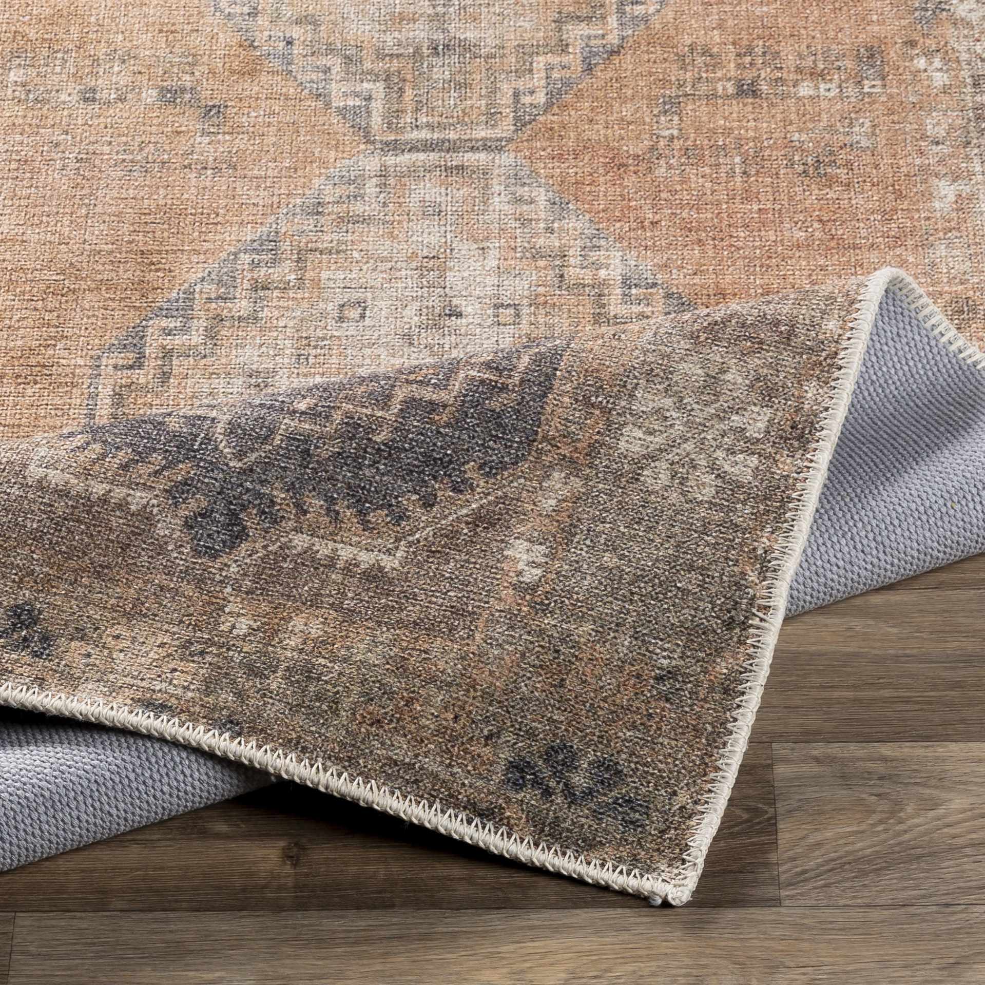 Carrabelle Peach Washable Area Rug - Clearance - Image 11