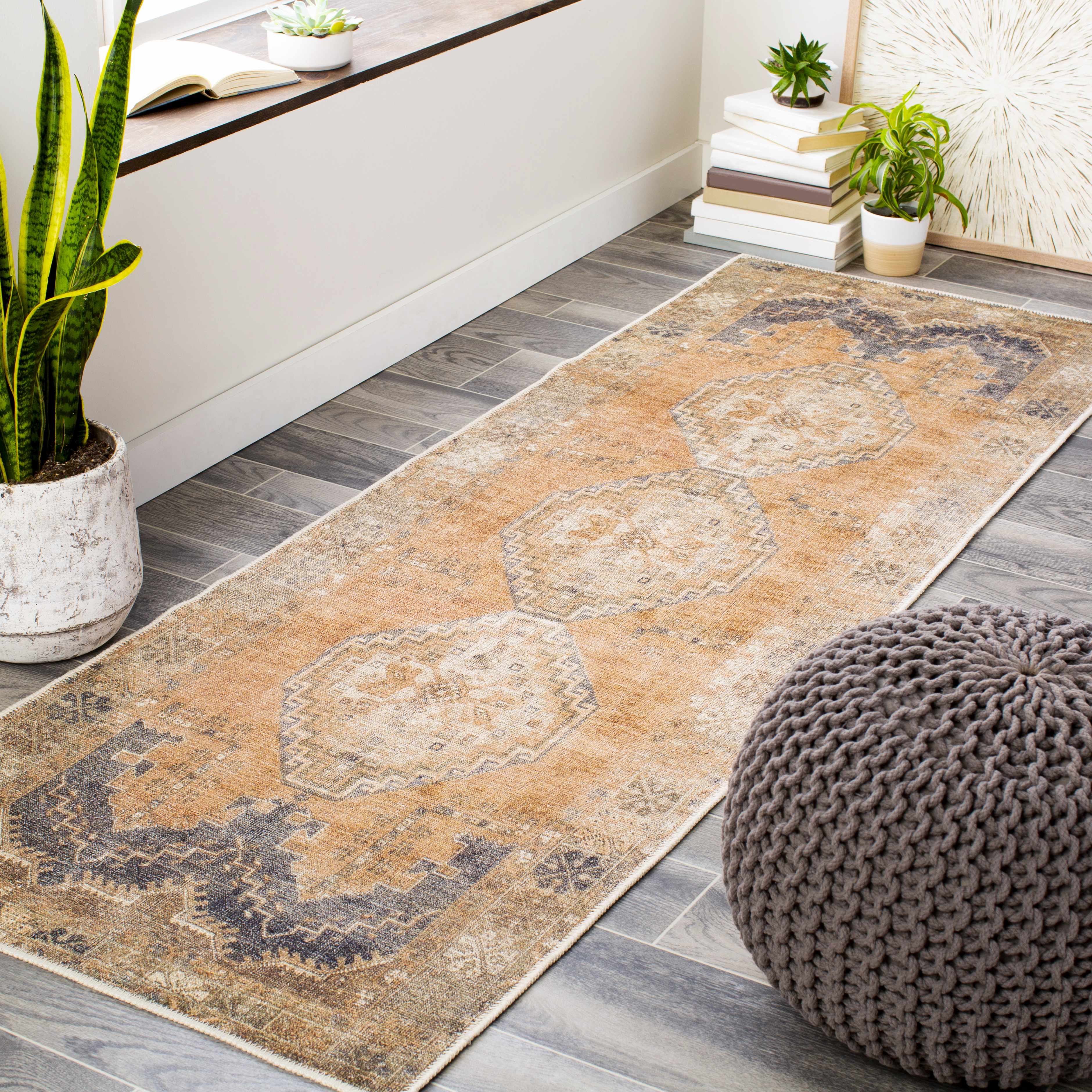 Carrabelle Peach Washable Area Rug - Clearance - Image 3