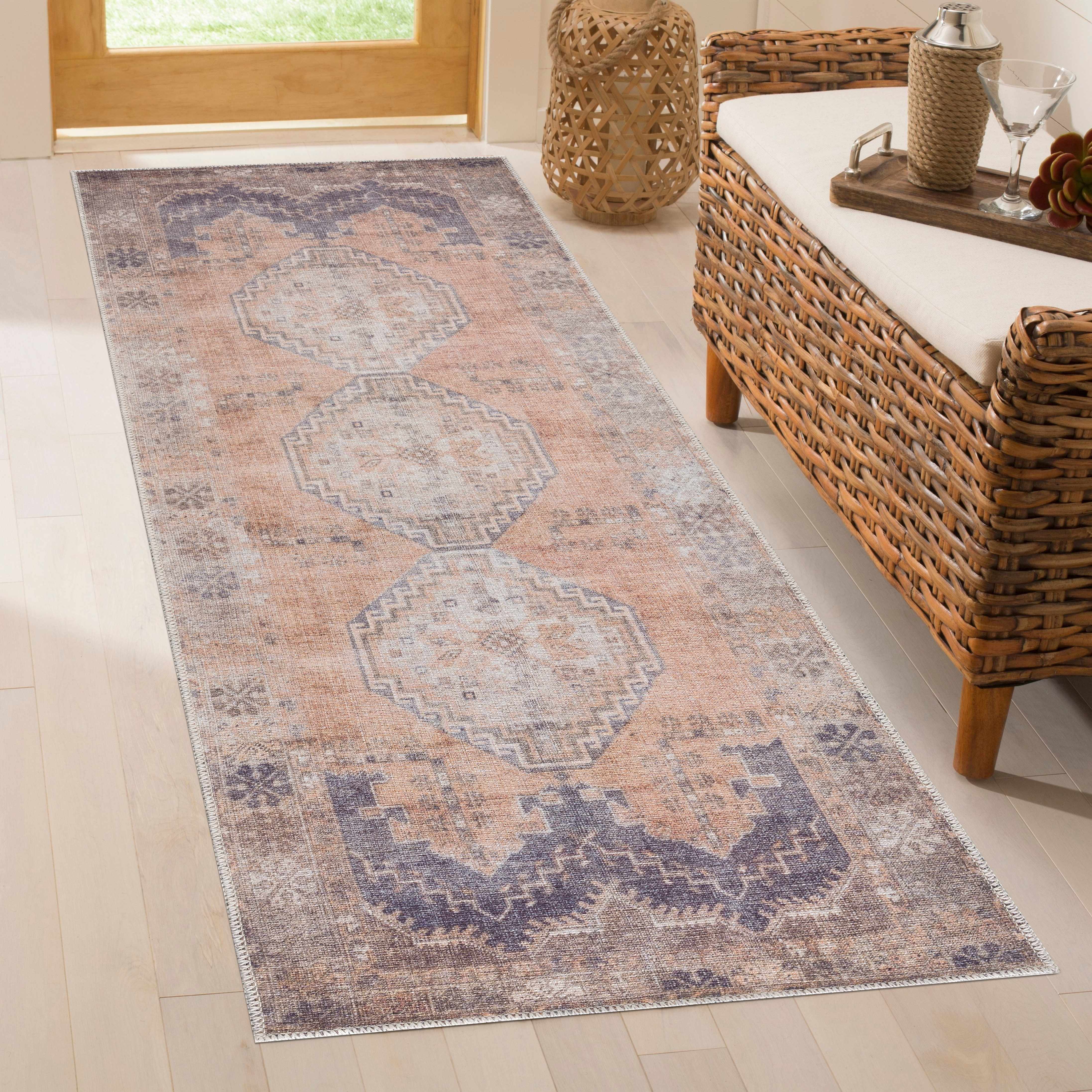 Carrabelle Peach Washable Area Rug - Clearance - Image 4