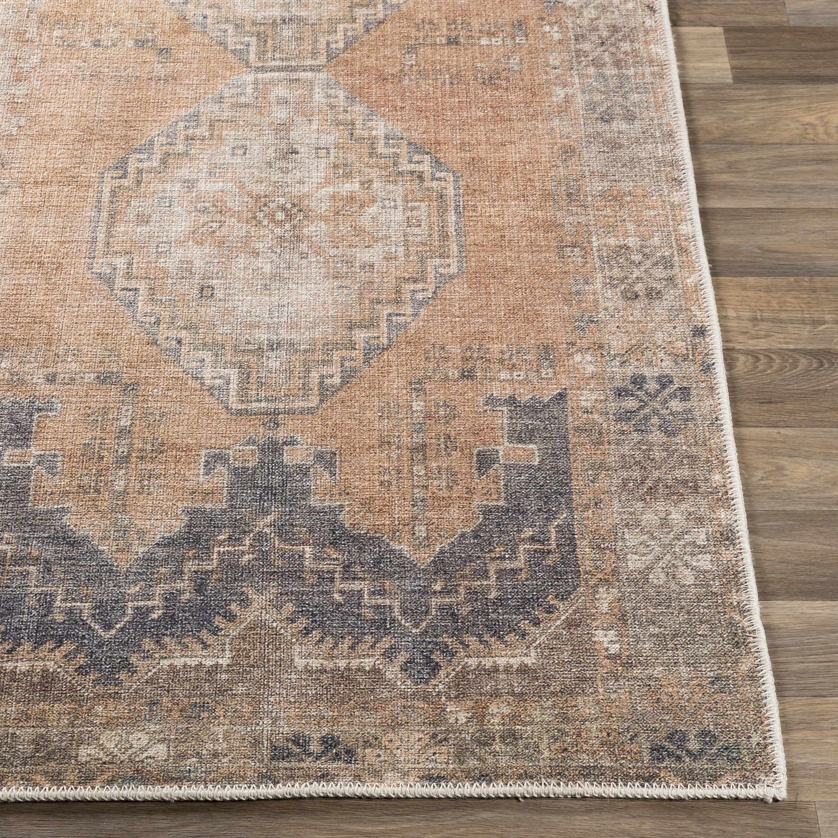 Carrabelle Peach Washable Area Rug - Clearance - Image 6