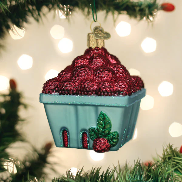 Carton Of Raspberries Christmas Ornament