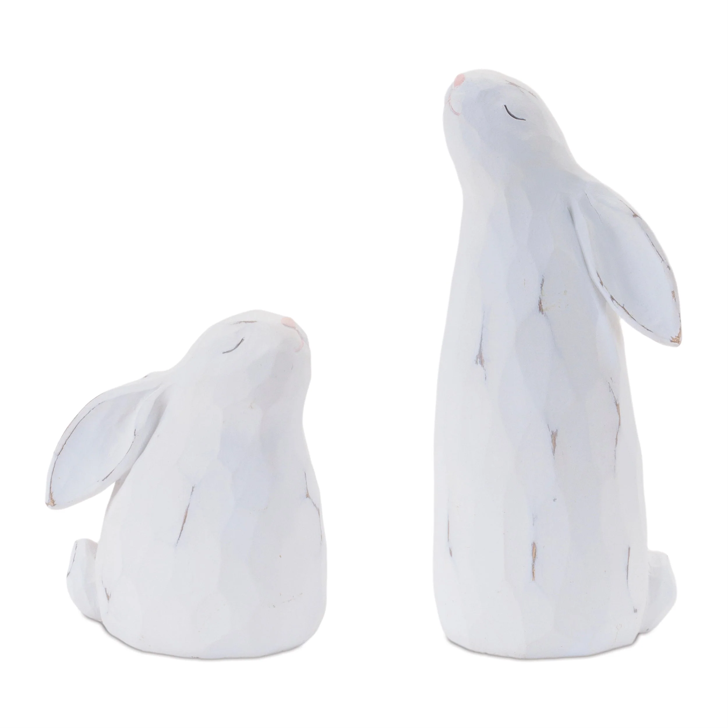 Carved Bunny Figurine Set of 4